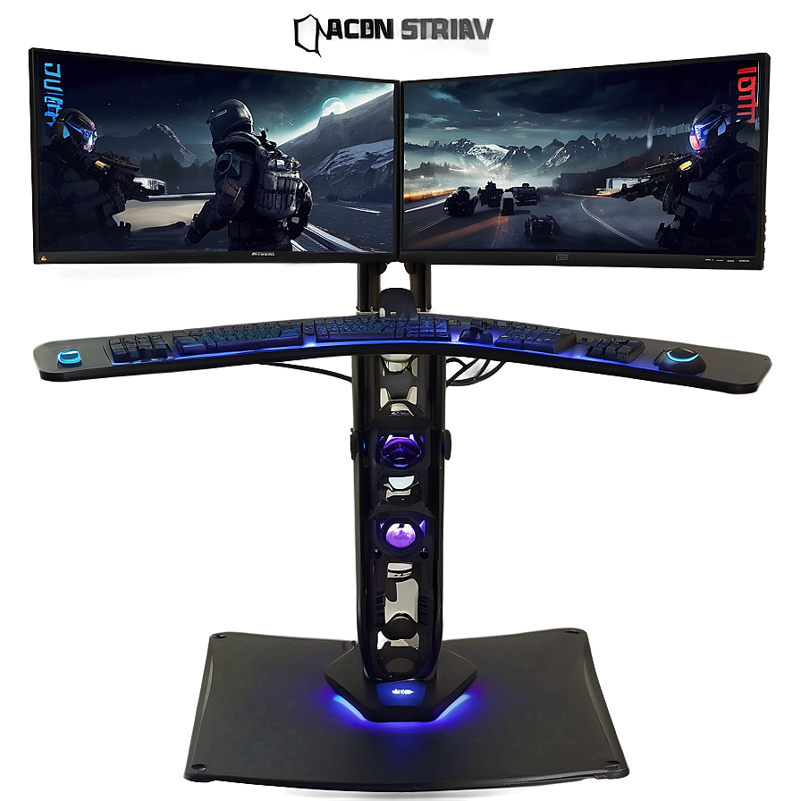 Triple Monitor Gaming Setup Png Kxk2 PNG