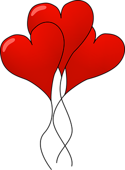 Triple Red Hearts Graphic PNG