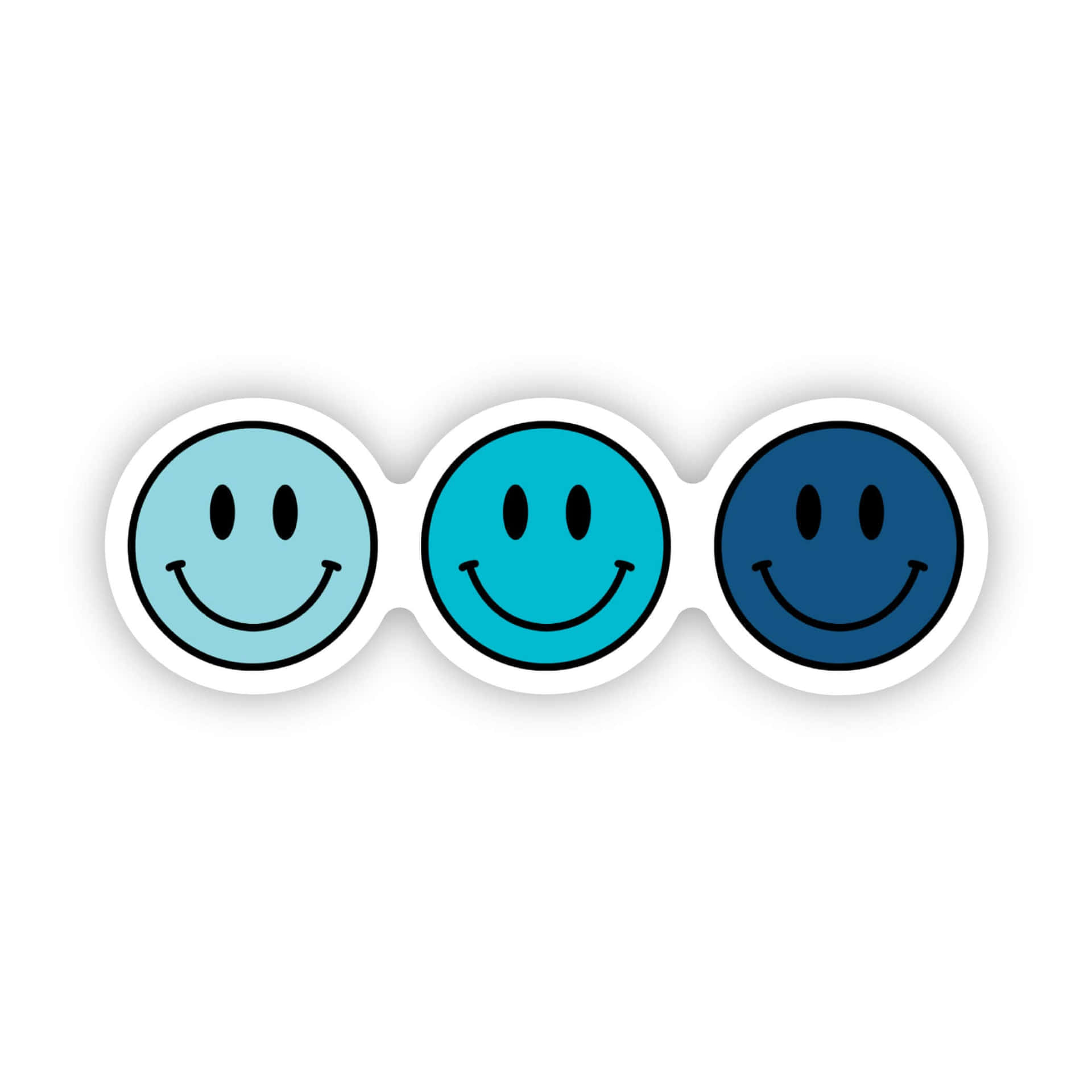 Triple Smiley Faces Blue Shades Wallpaper