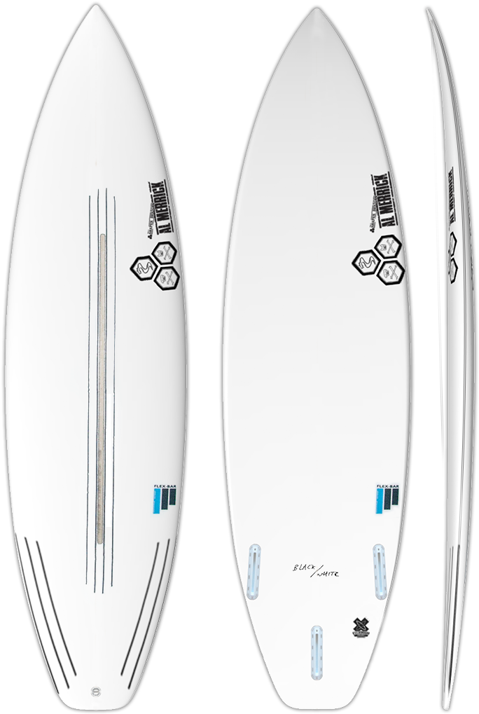 Triple View Surfboard Design PNG