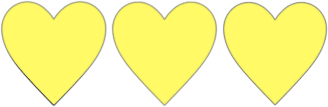 Triple Yellow Hearts Graphic PNG