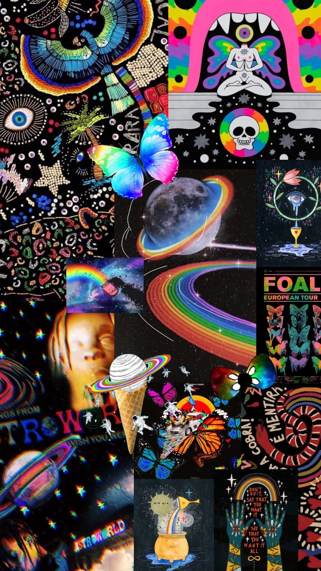 Trippy Aesthetic Baddie Rainbow Images Wallpaper