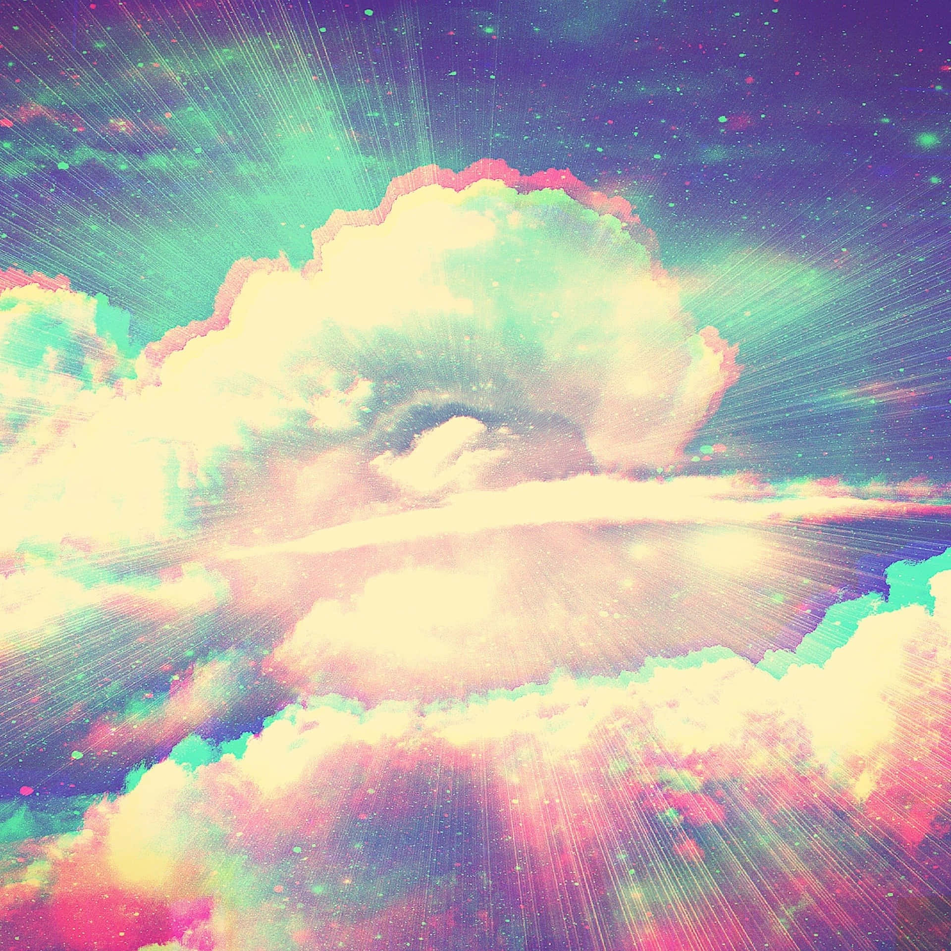 Trippy Aesthetic Cloud With Light Flare Wallpaper