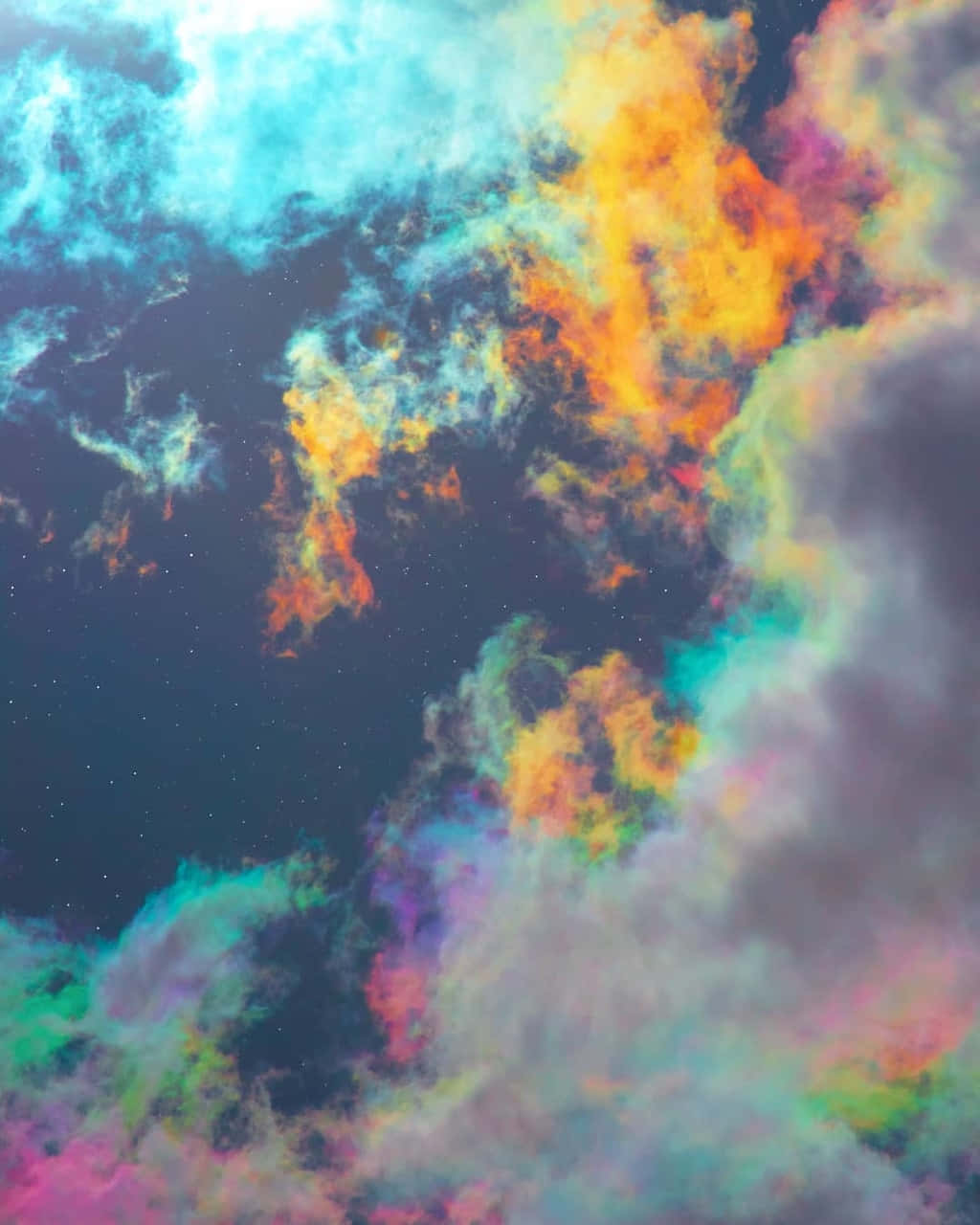 Tripy Aestetiske Skyer i Forskellige Farver Wallpaper