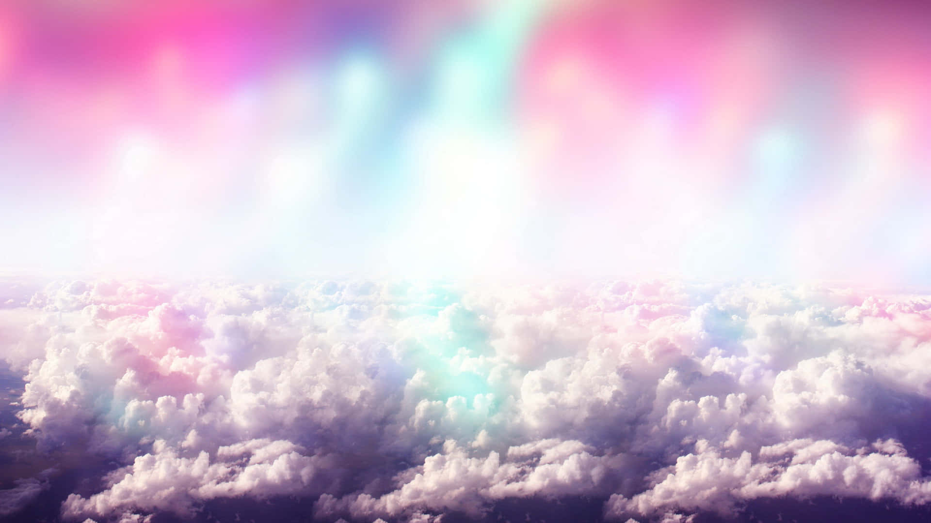 Trippy Aesthetic Clouds With Bright Lights Wallpaper