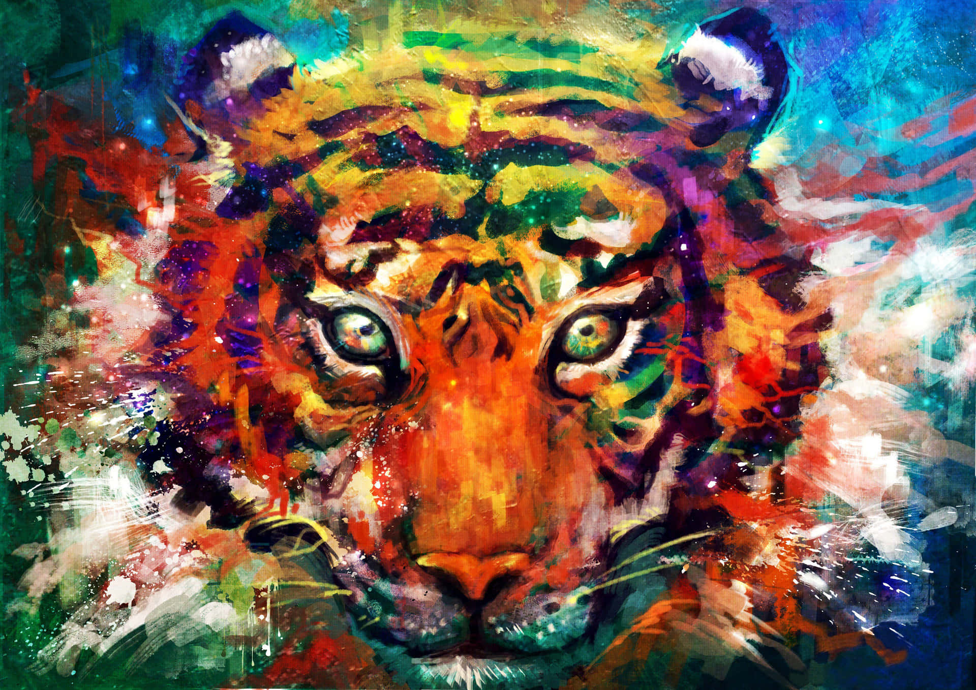A Colorful Journey of Psychedelic Animals Wallpaper