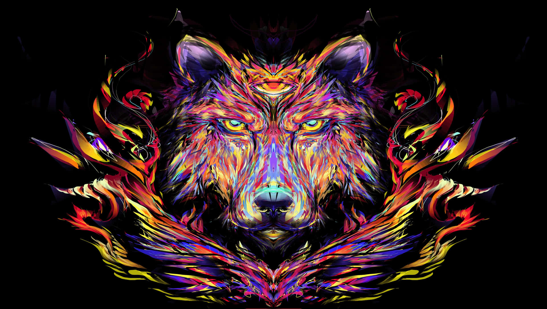 Journey into the Wild and Trippy World of Animals Wallpaper