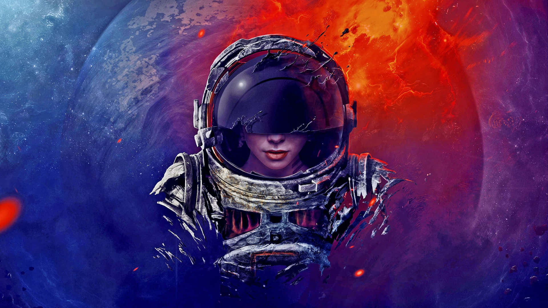 "A trippy subject - an astronaut discovering the unknown in outer space" Wallpaper