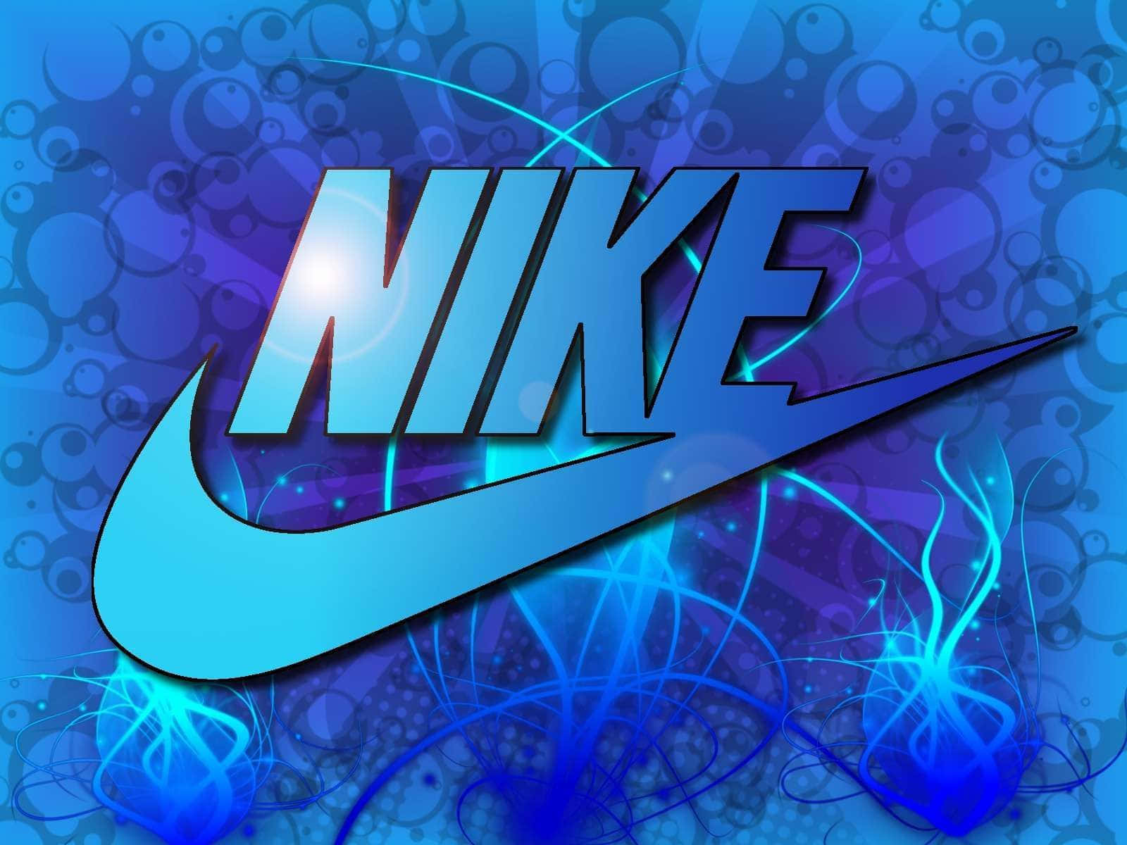Trippy Blue Nike Logo Aesthetic Wallpaper