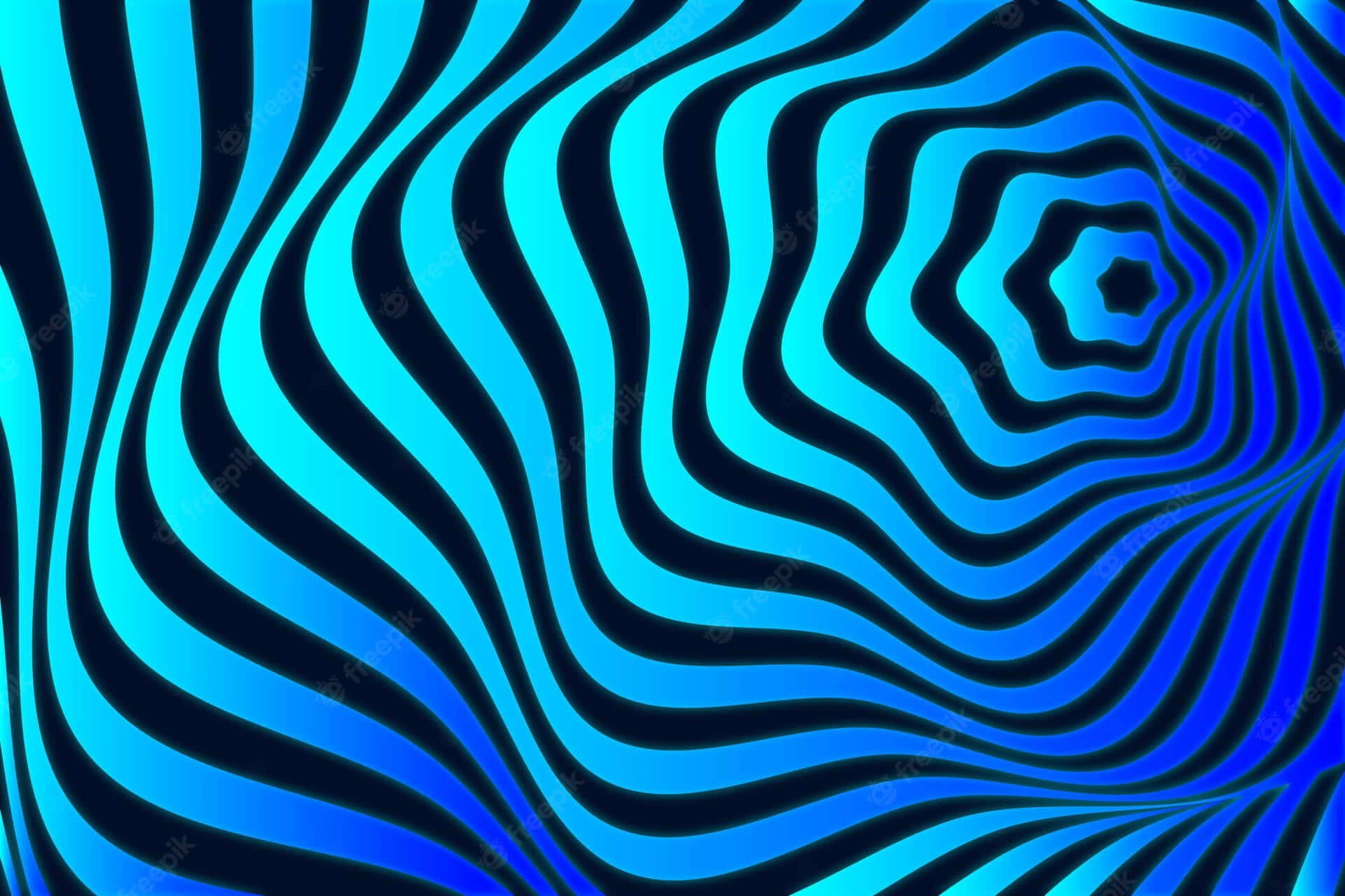 A Psychedelic Blue Trip Wallpaper