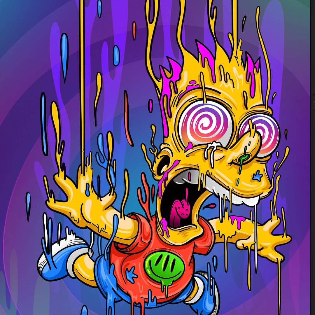 Trippy Cartoon The Simpsons Wallpaper