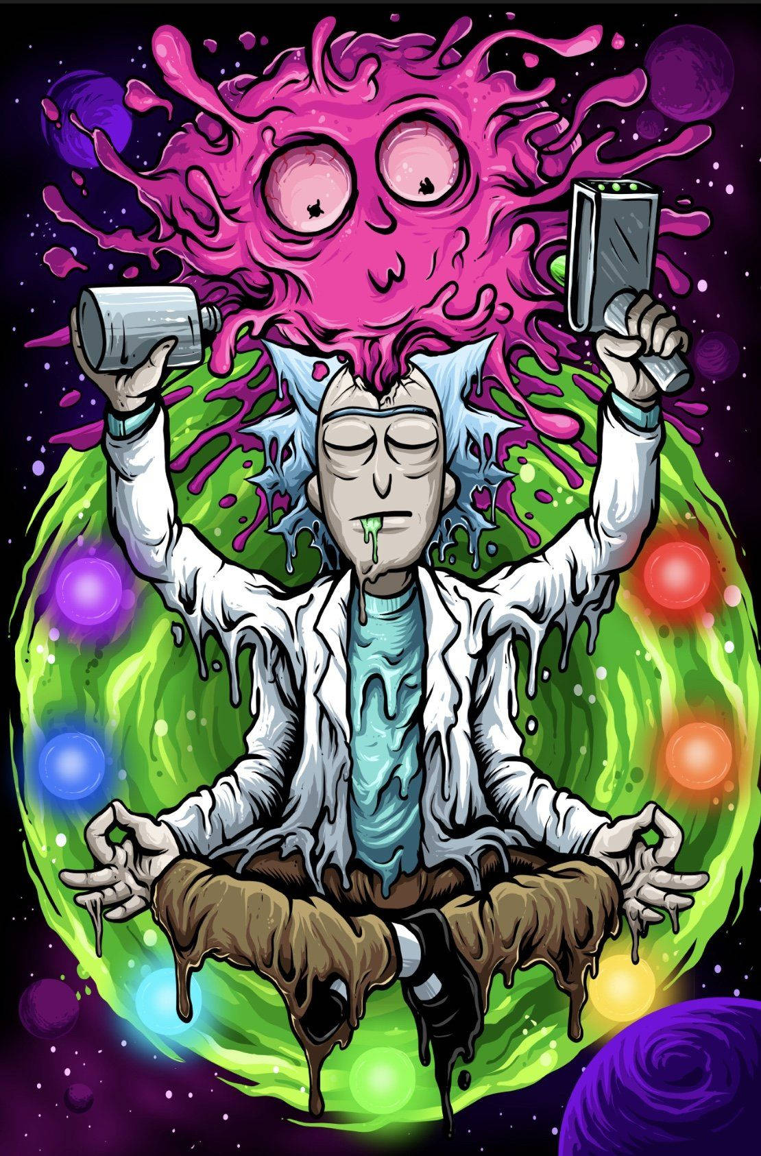 Rick And Morty - Meditating In Space Wallpaper