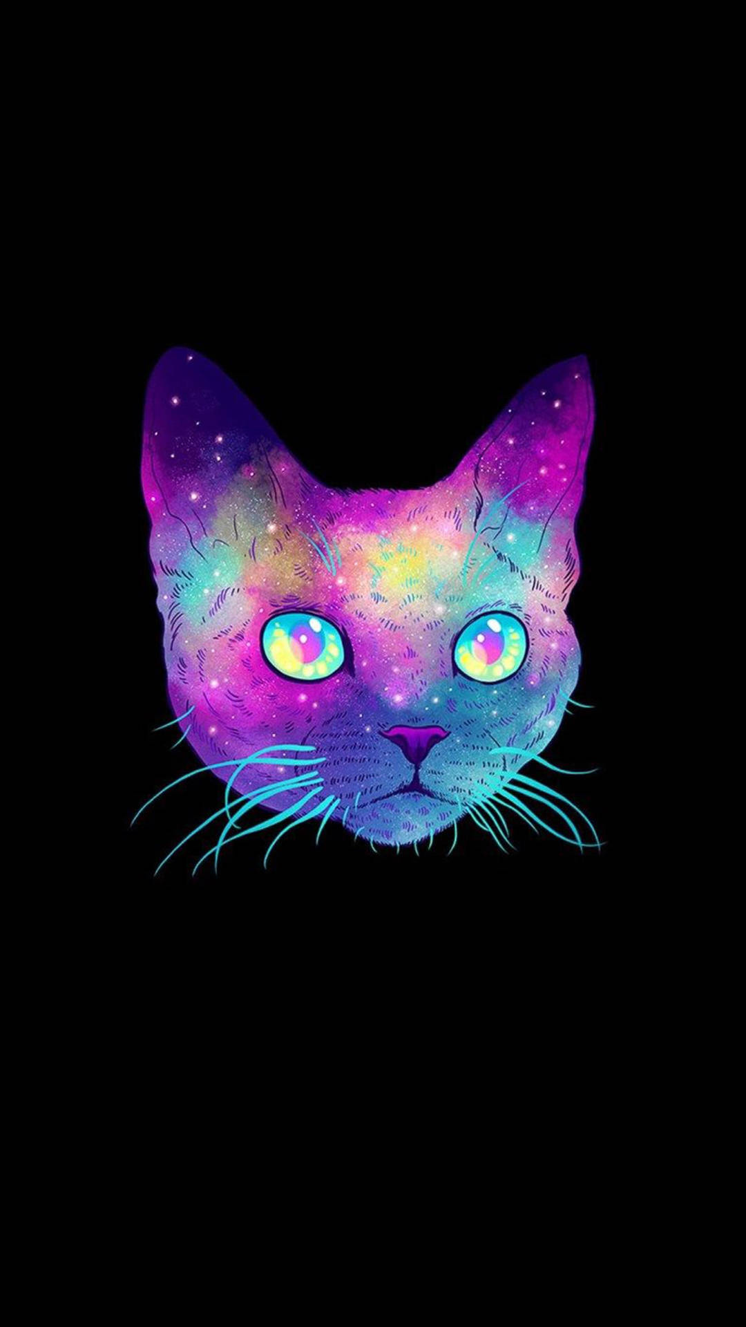 Trippy Dark Aesthetic Cat Wallpaper