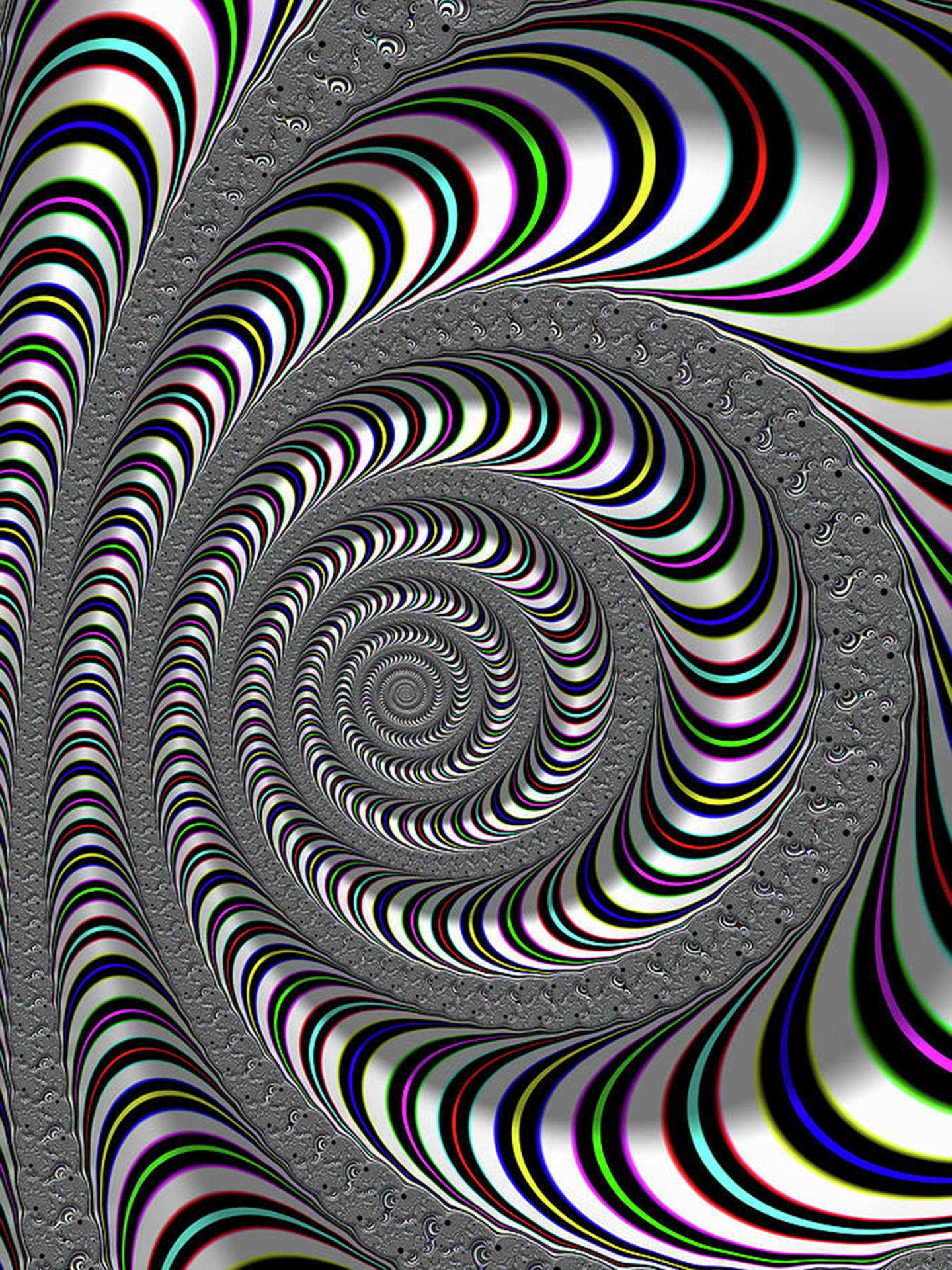 Trippy Mørk Æstetisk Spiral Wallpaper