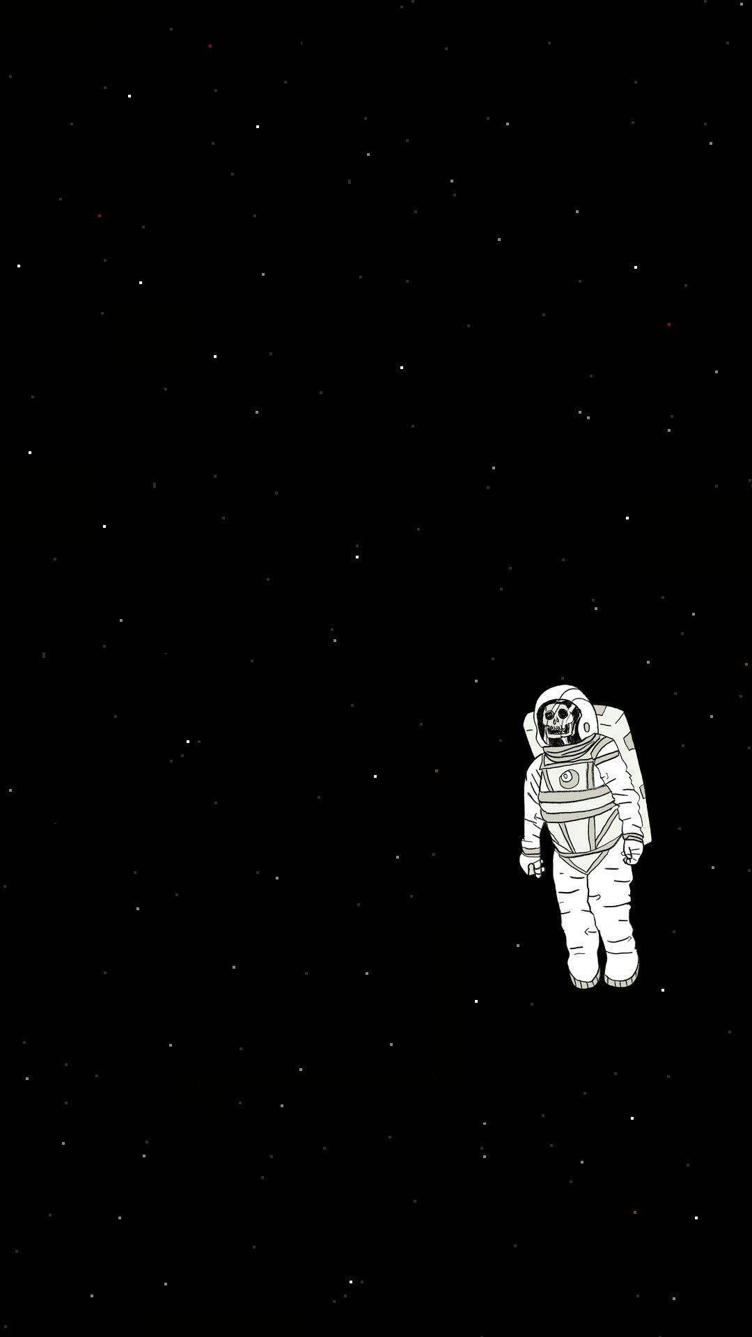Verwirrenderdunkler Astronaut An Der Seite Wallpaper