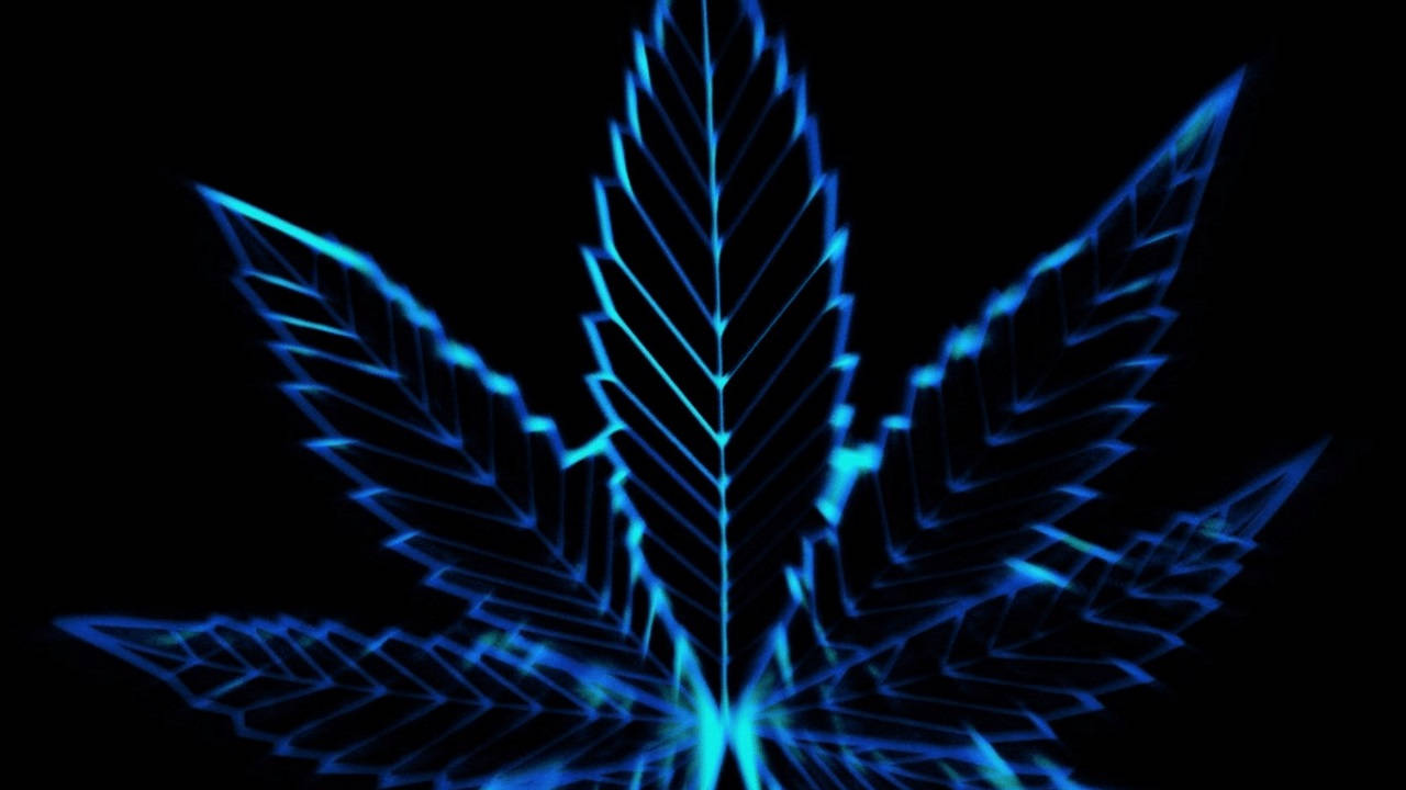 Download Trippy Dark Marijuana Leaf Wallpaper | Wallpapers.com
