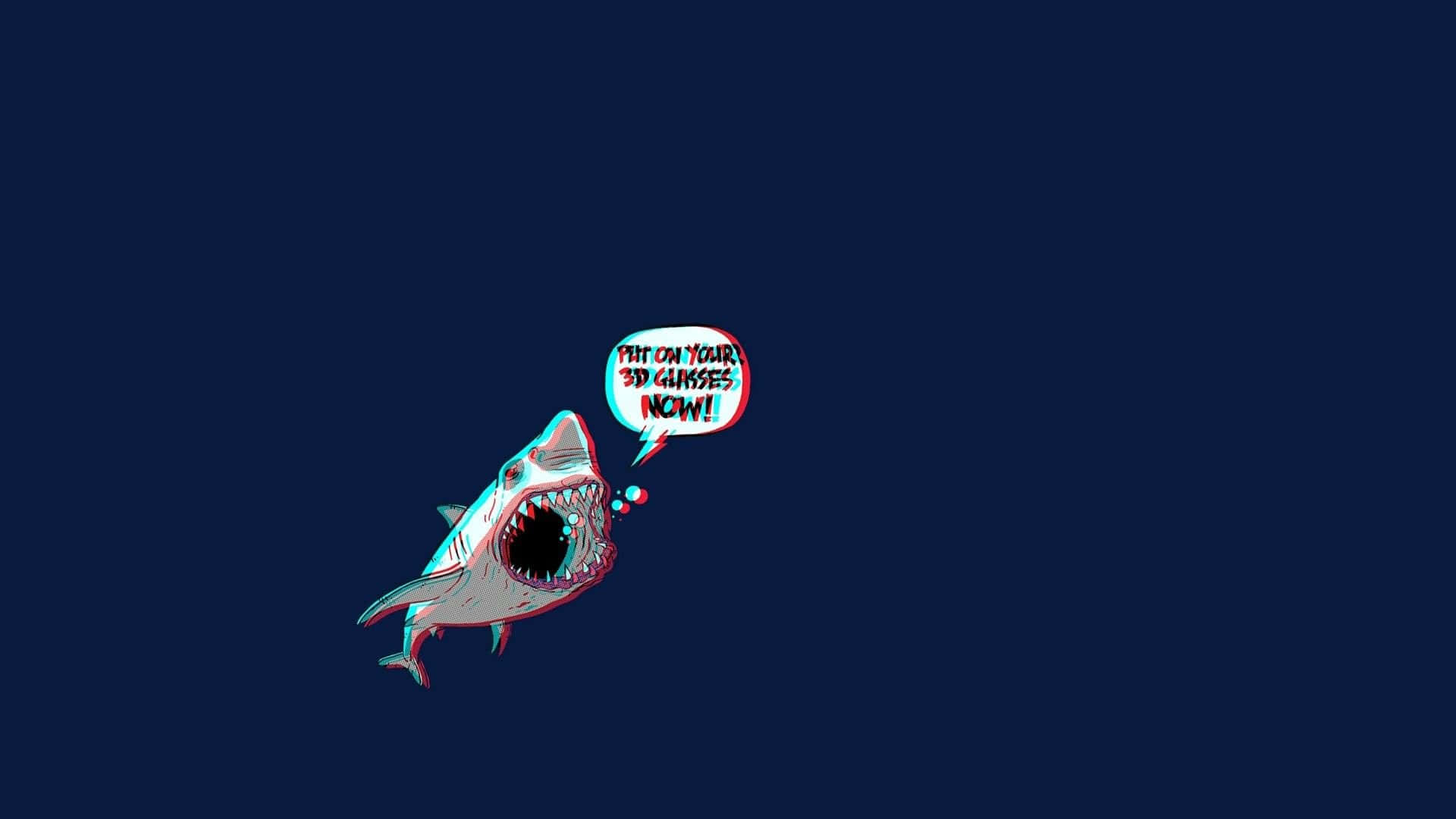 A Shark With A Speech Bubble On It Wallpaper