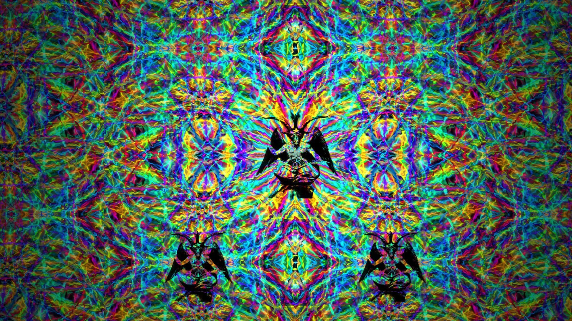 Cosmic Frenzy - Abstract Trippy Desktop Wallpaper Wallpaper
