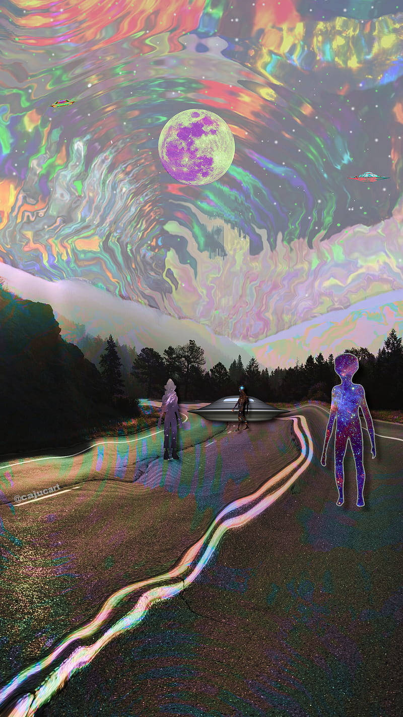 Trippy Dope Distorted Road Wallpaper