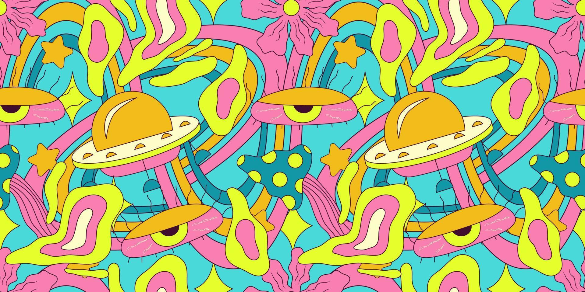 A Colorful Pattern With A Lot Of Different Objects Wallpaper