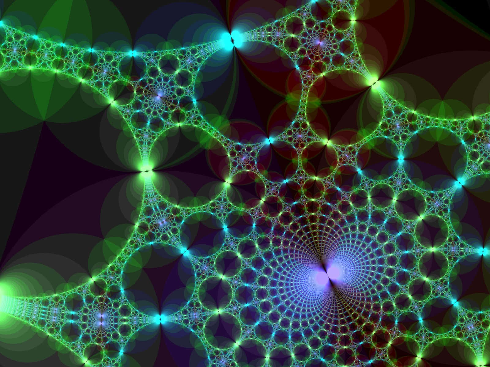 Captivating Fractal Art: Interconnected Psychedelic Patterns Wallpaper