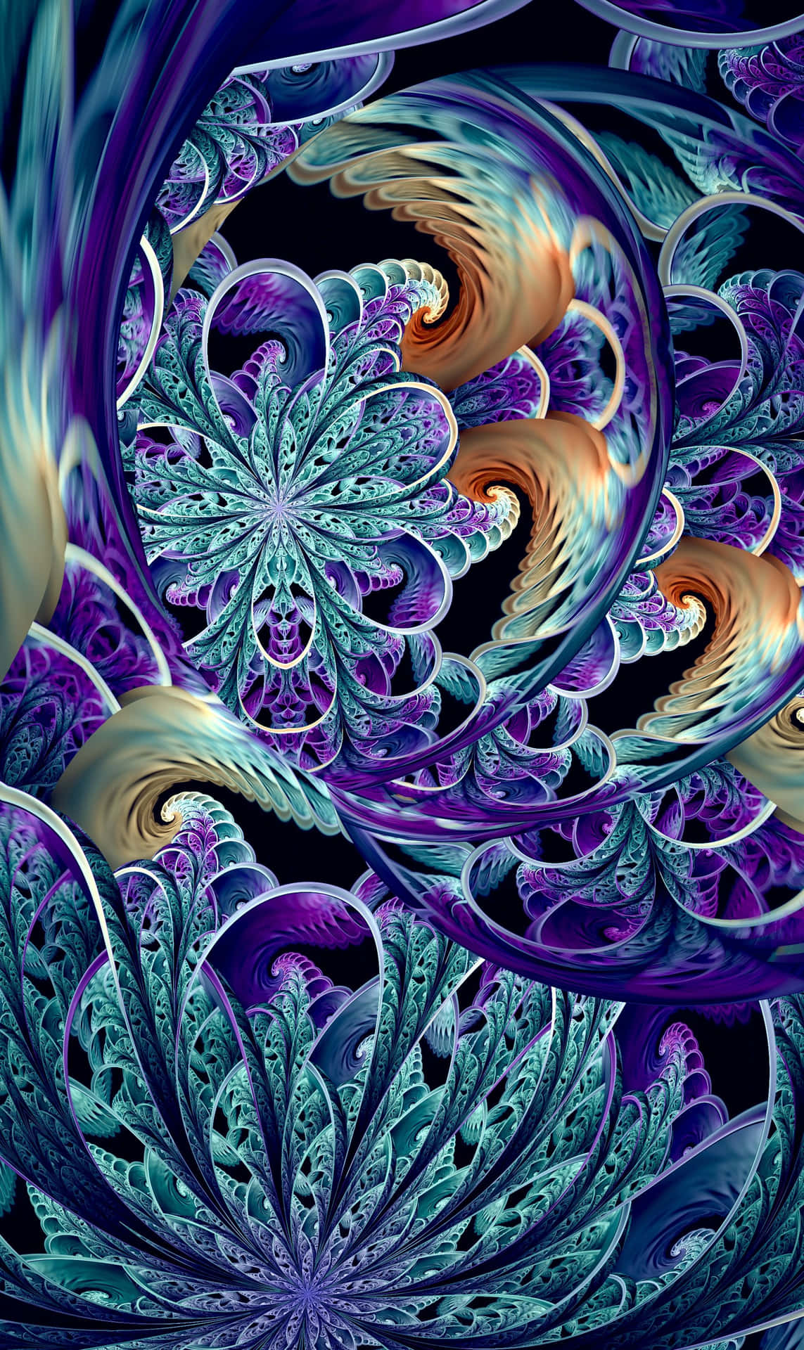 Hypnotizing Multicolored Trippy Fractal Art Wallpaper