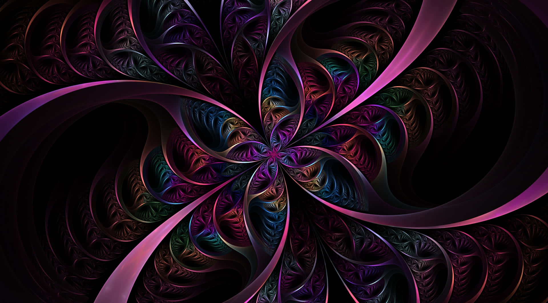 Hypnotic Mandala Fractal Patterns Wallpaper