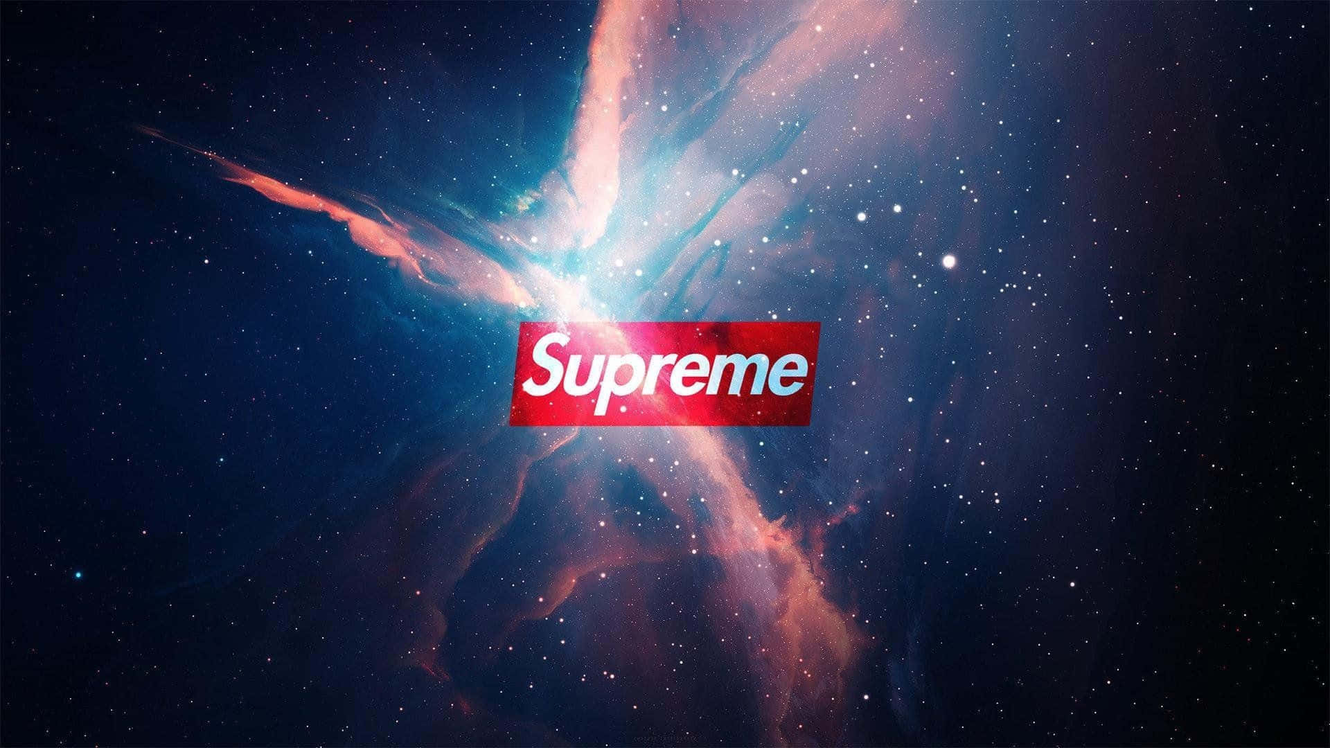 Trippy Galaxy With Supreme Logo Wallpaper