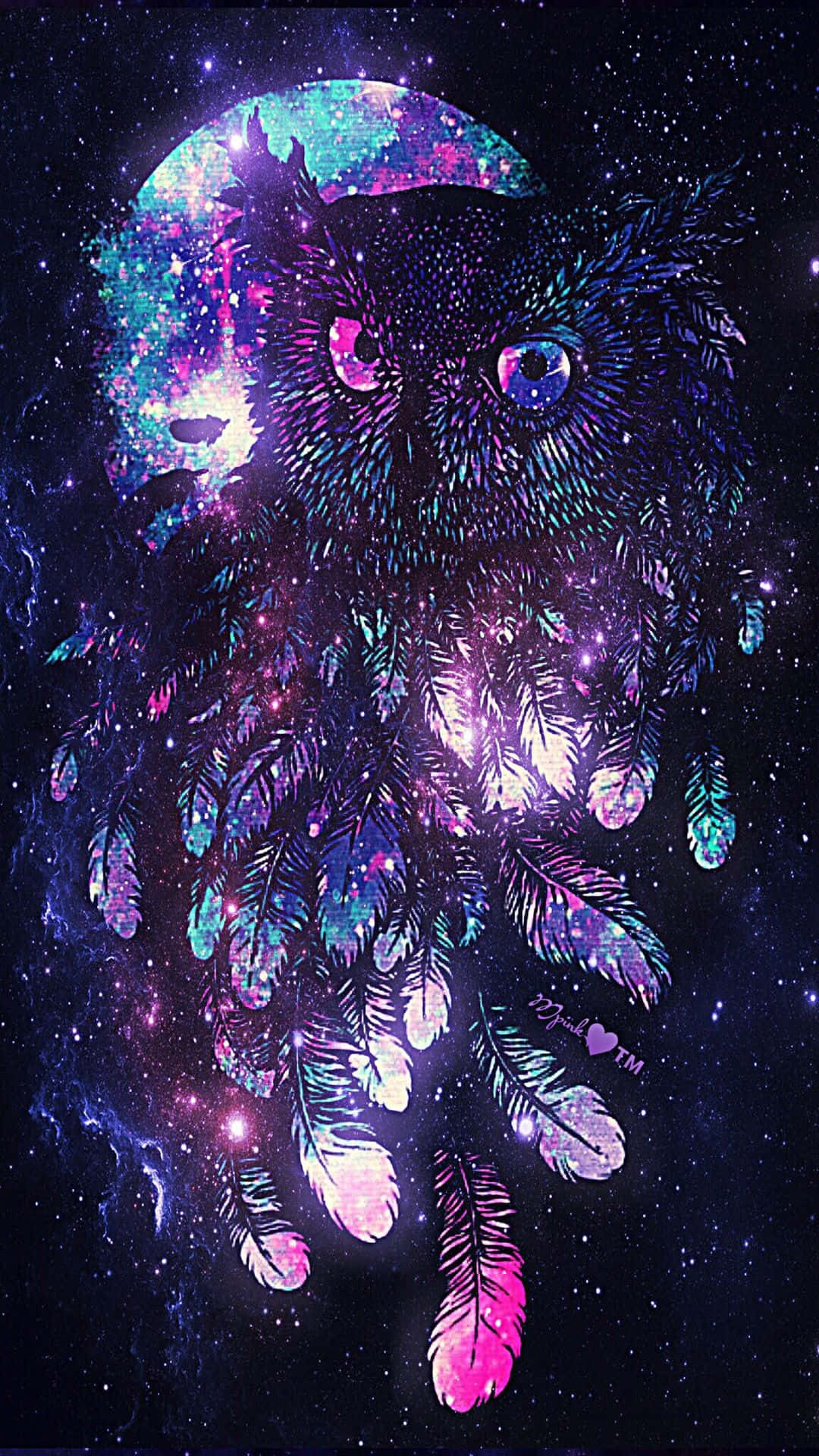 Trippy Galaxy With An Owl Wallpaper