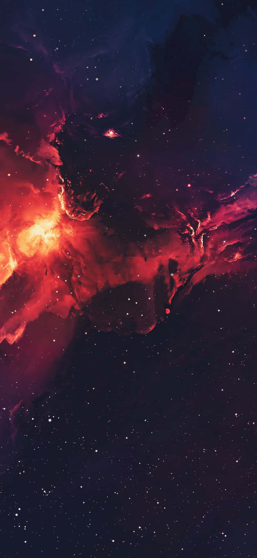 Trippy Galaxy With Red Space Dust Wallpaper