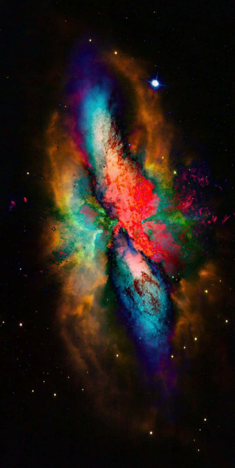 En levende trippende galakse af farverige galaktiske hvirvler, et herligt kosmisk landskab Wallpaper