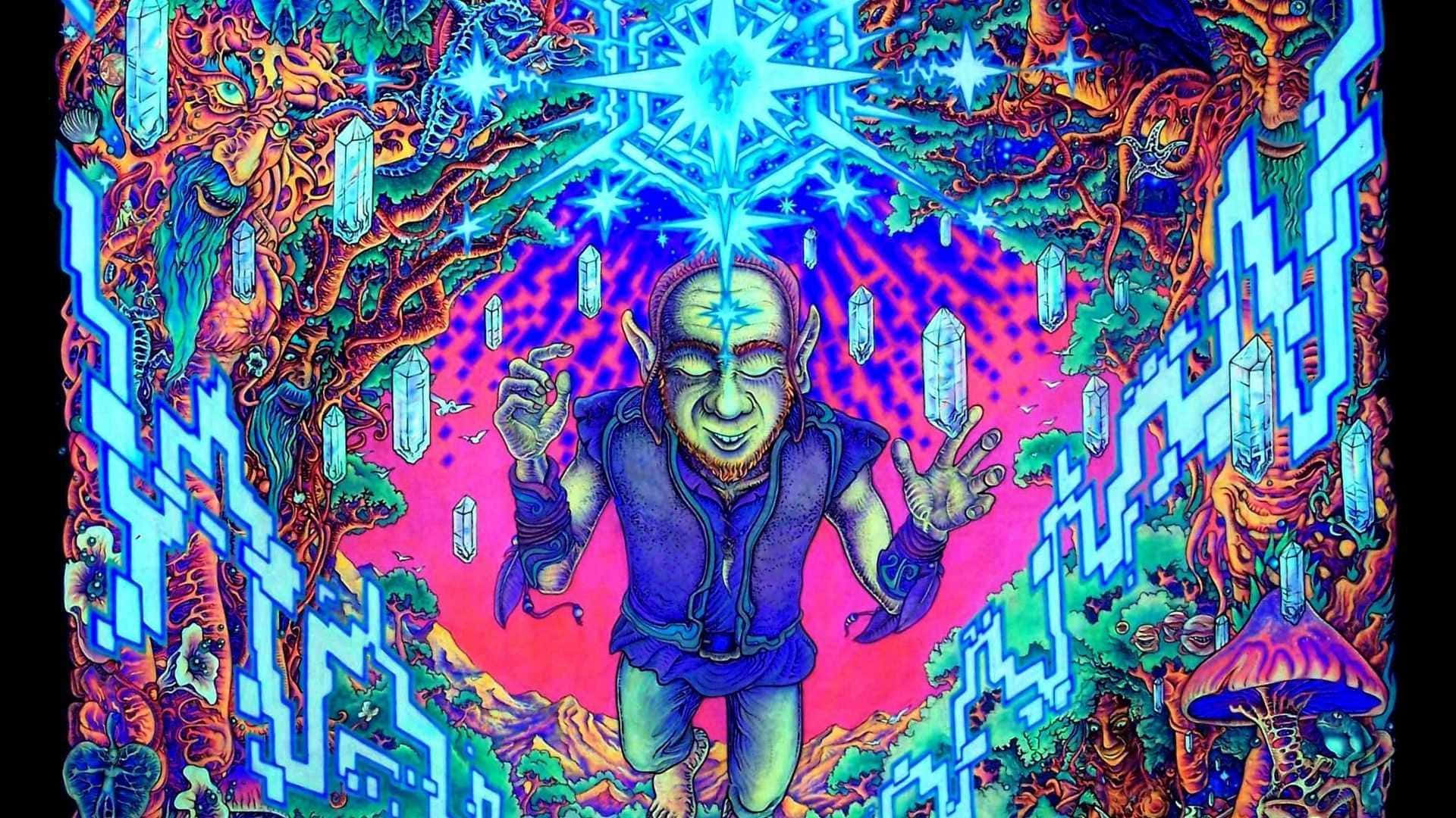 A Poster With A Man In A Forest Wallpaper