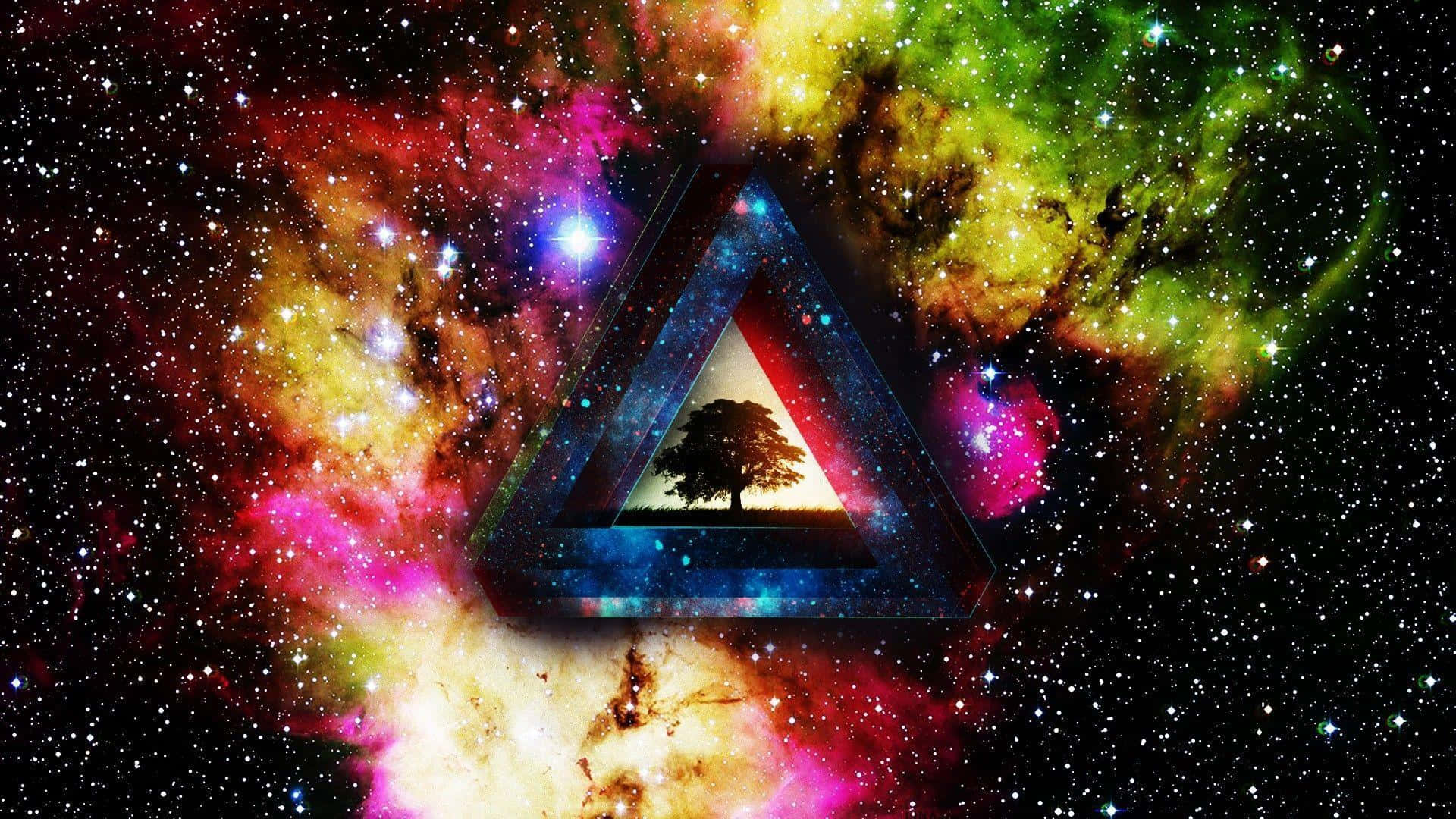 A Triangle With A Tree In The Middle Wallpaper