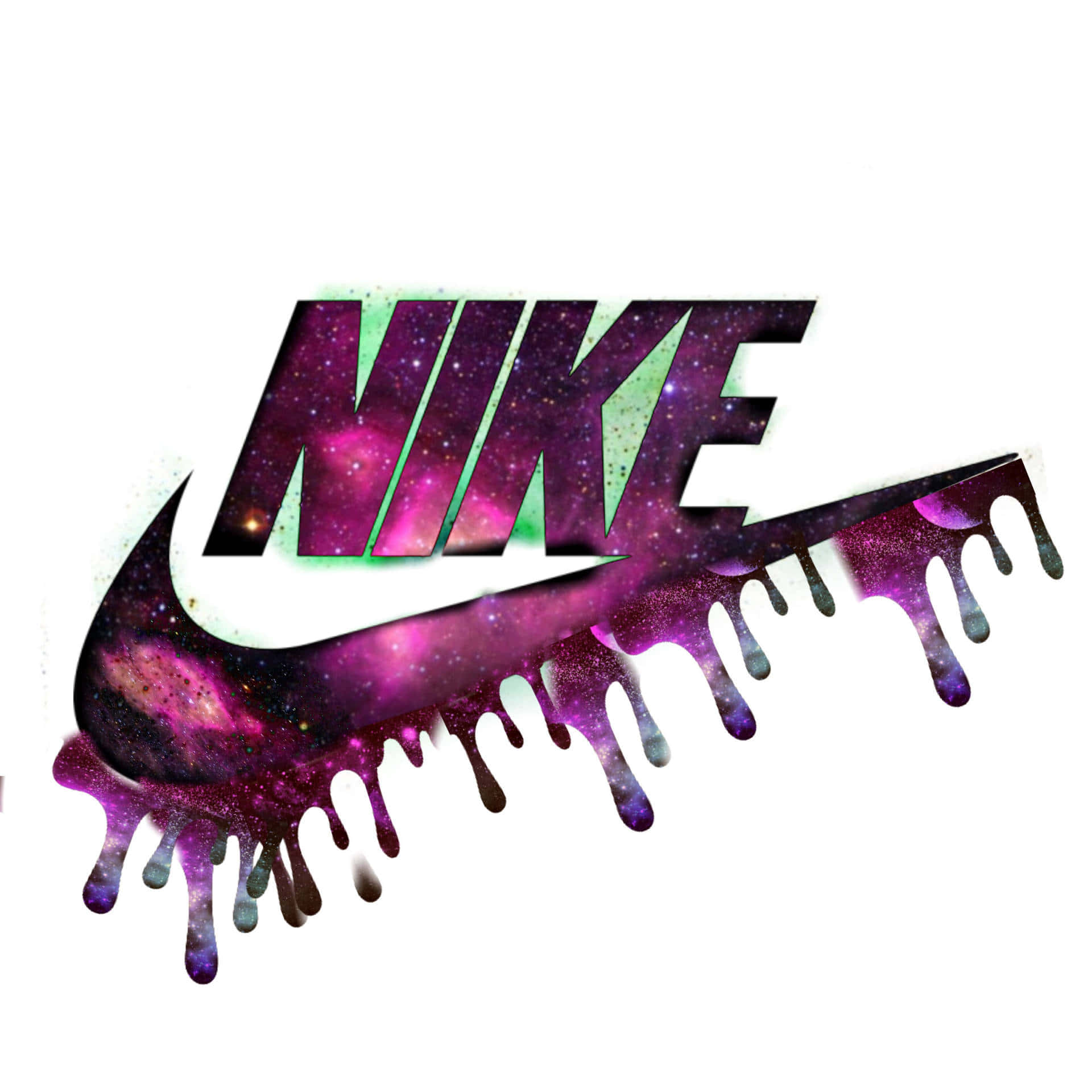 Trippy Galaxy Nike Logo Dripping Wallpaper