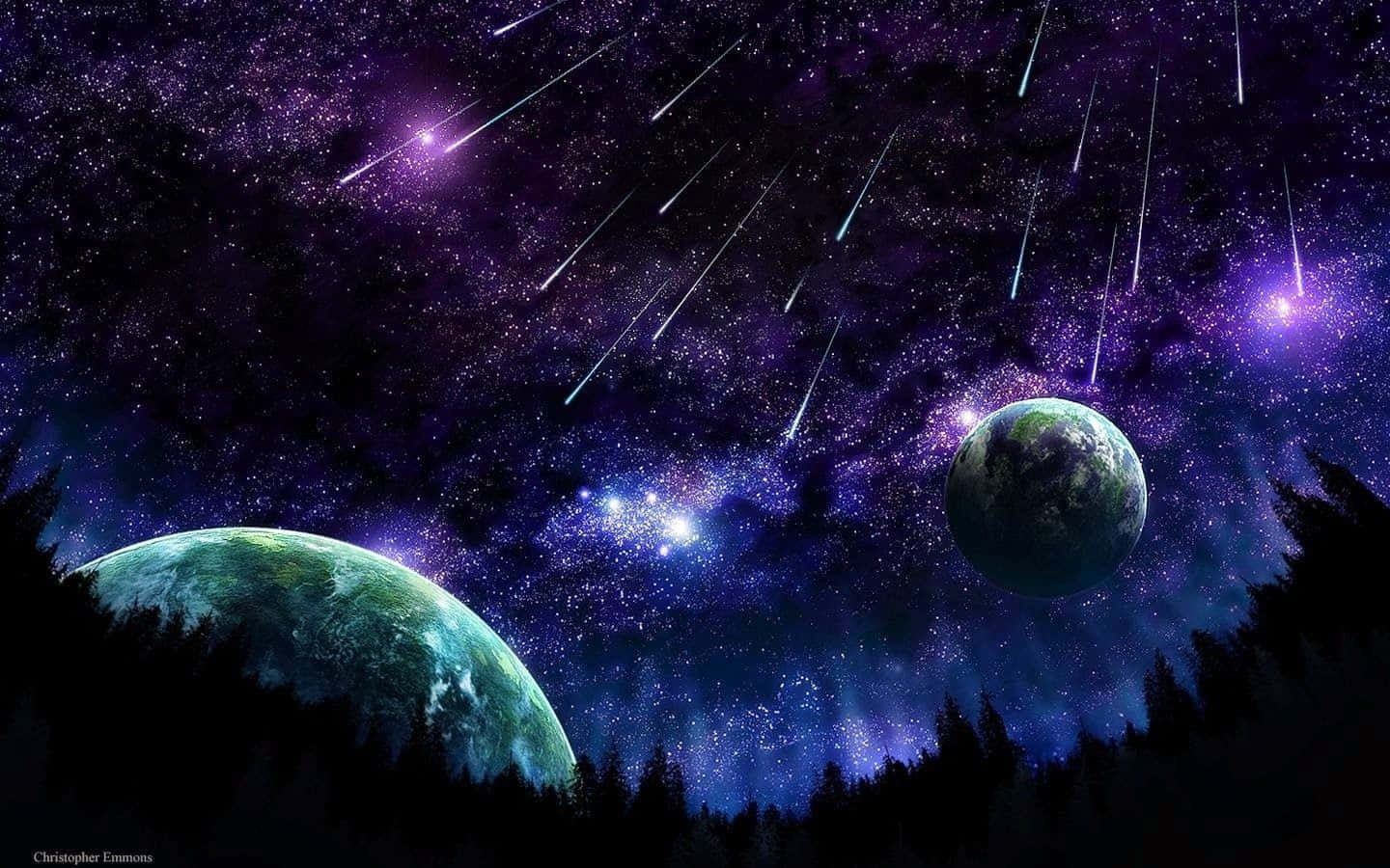Trippy Galaxy In The Night Sky Wallpaper