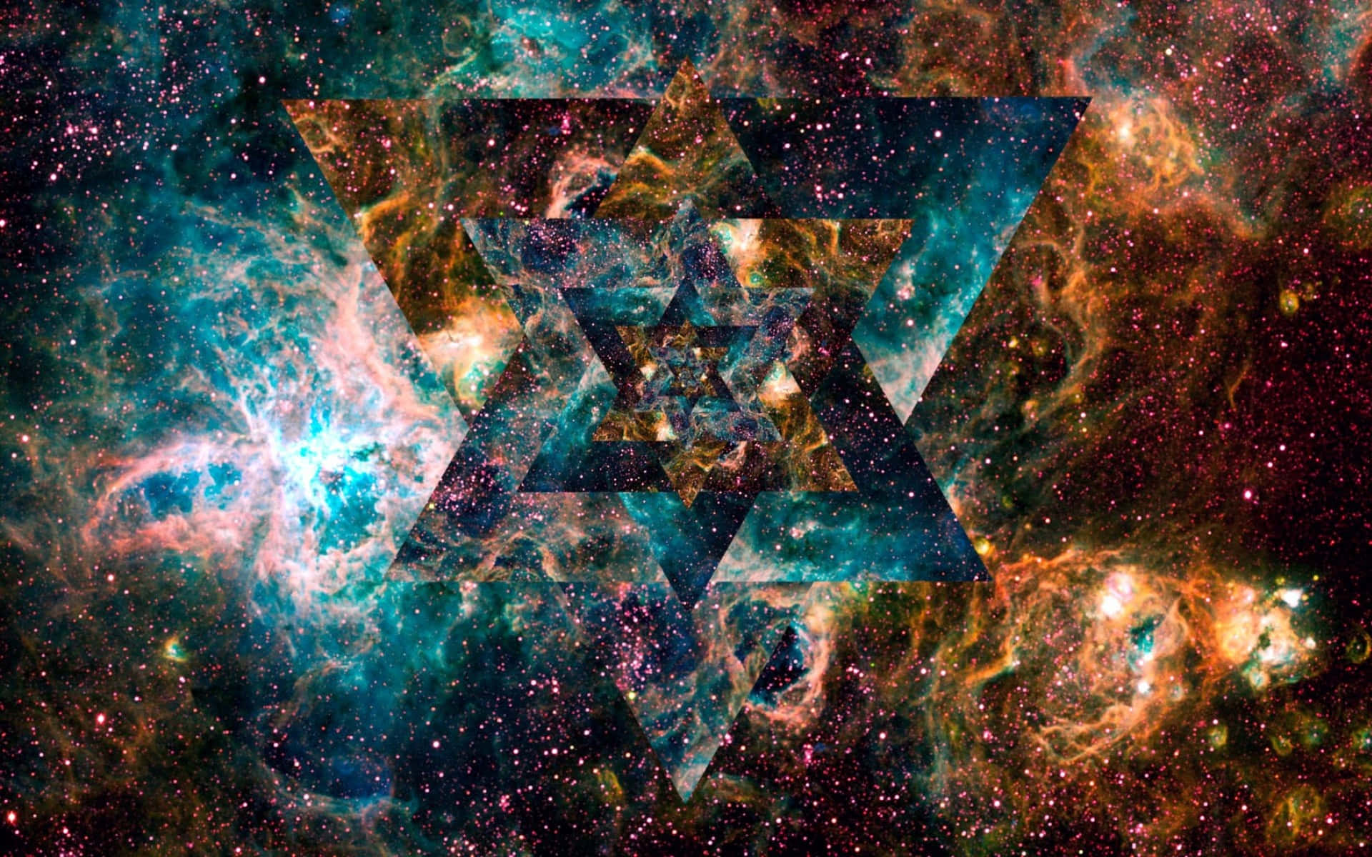 Oplev det uendelige skønhed af Trippy Galaxy. Wallpaper