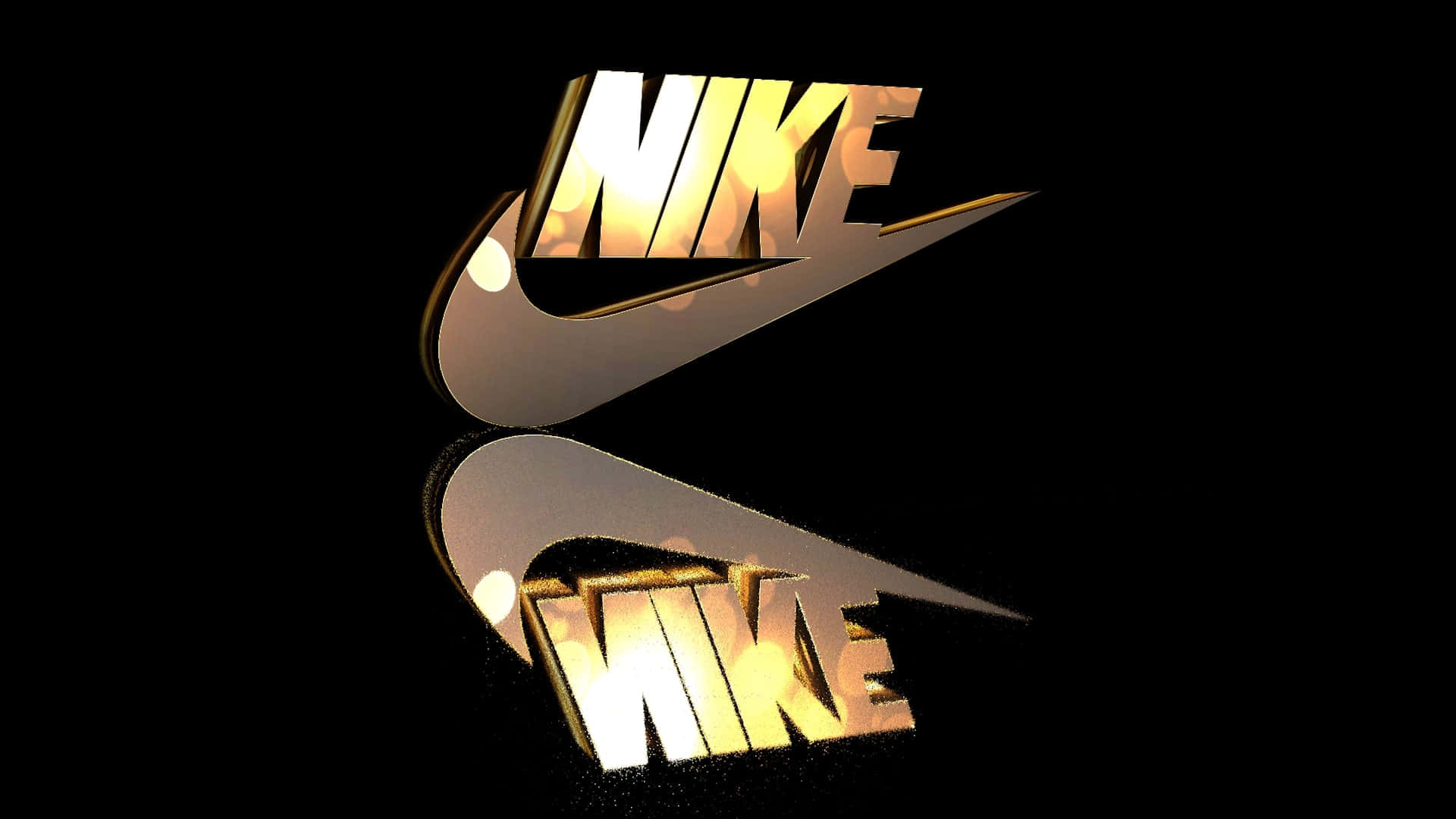 Trippy Golden Nike Logo Aesthetic Wallpaper