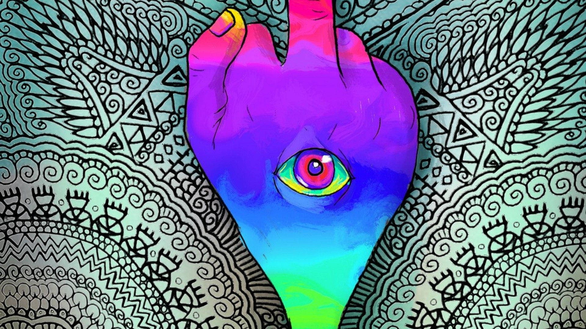 Trippy Hand With Eye Wallpaper