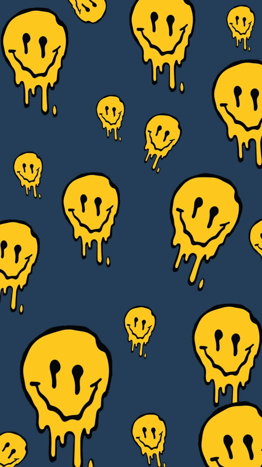 Trippy_ Melting_ Smiley_ Faces_ Background Wallpaper