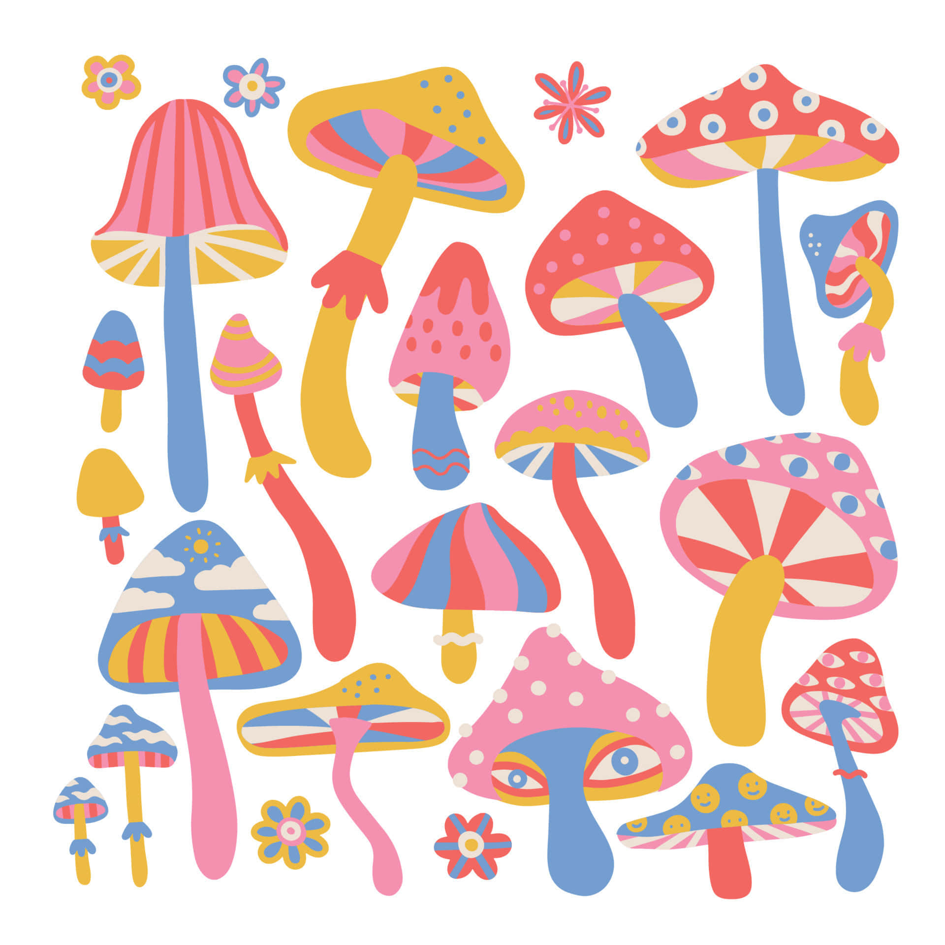 Enchanting mushroom amidst a magical landscape Wallpaper