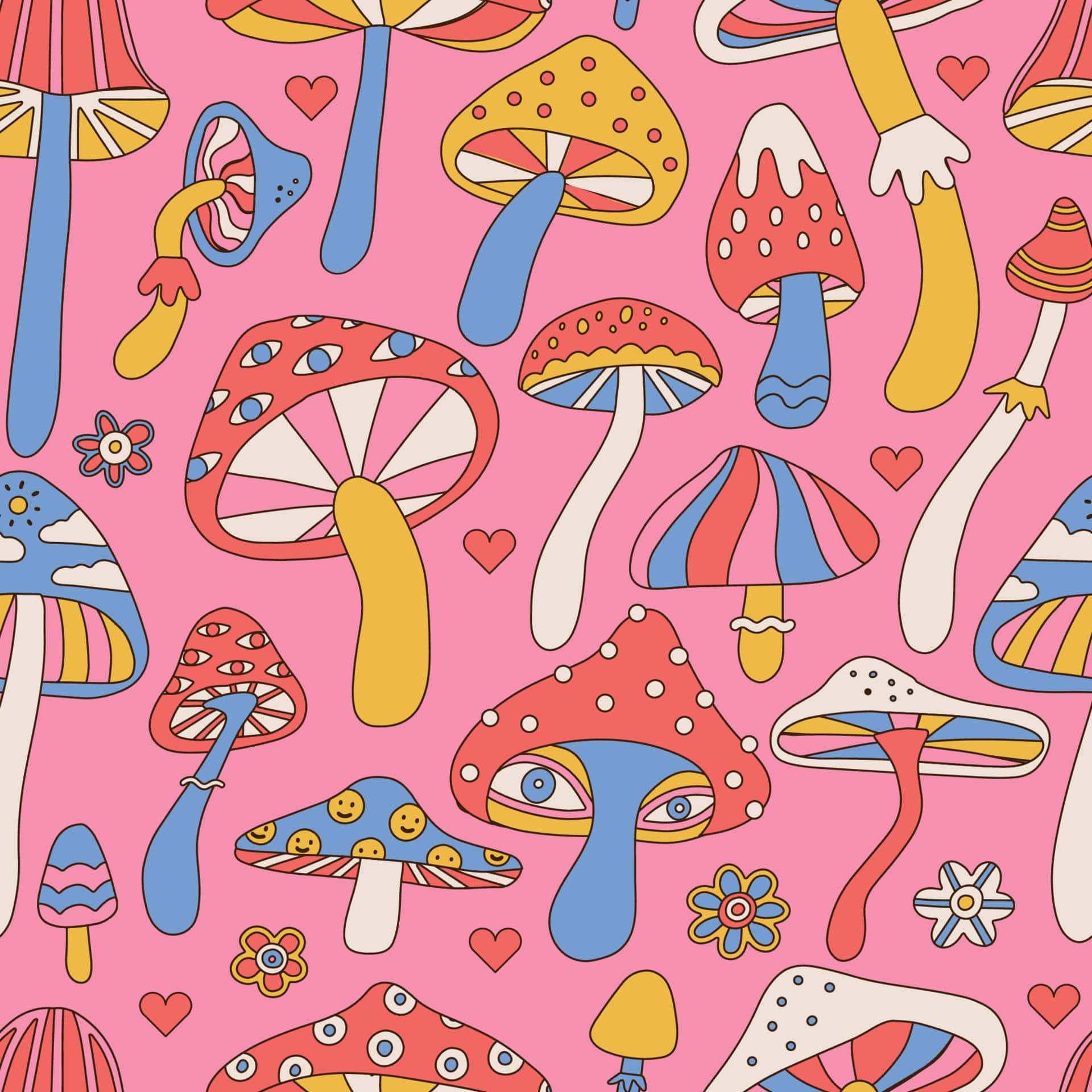 Explore the Psychedelic Hues of Trippy Mushroom Wallpaper