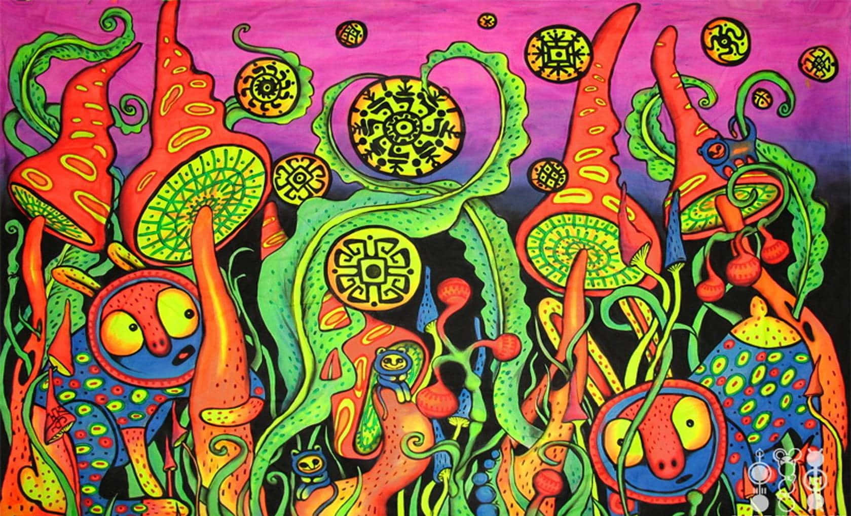 Colorful and Fun Trippy Mushrooms