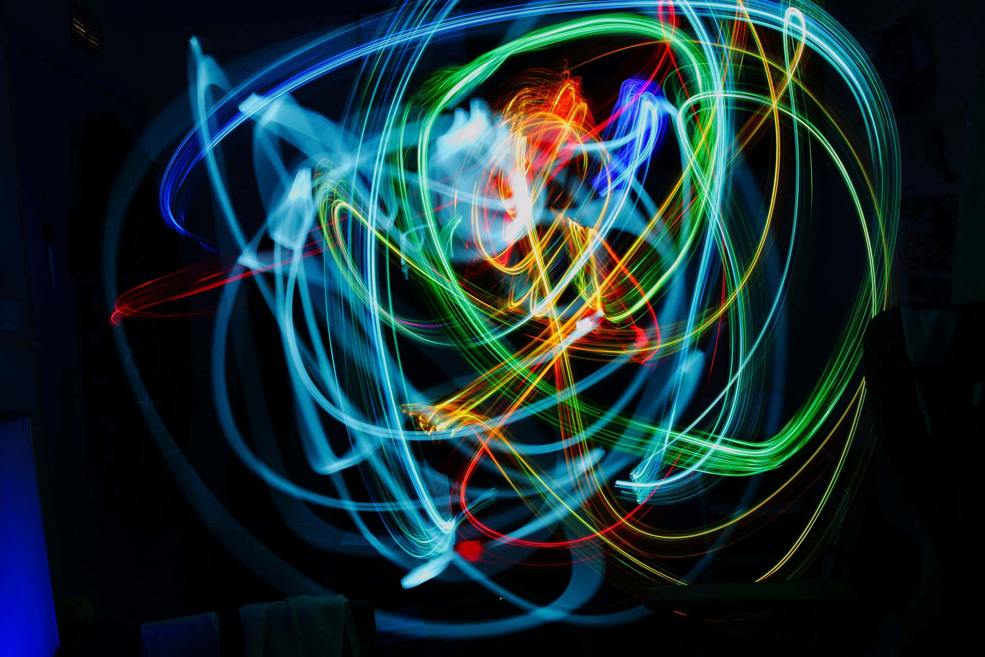 Illuminating the Night with Trippy Neon Lights Wallpaper