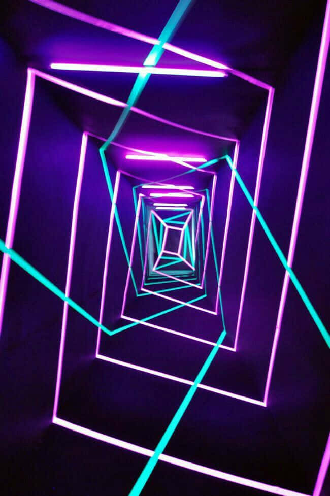 Vibrant and mesmerizing trippy neon lights Wallpaper