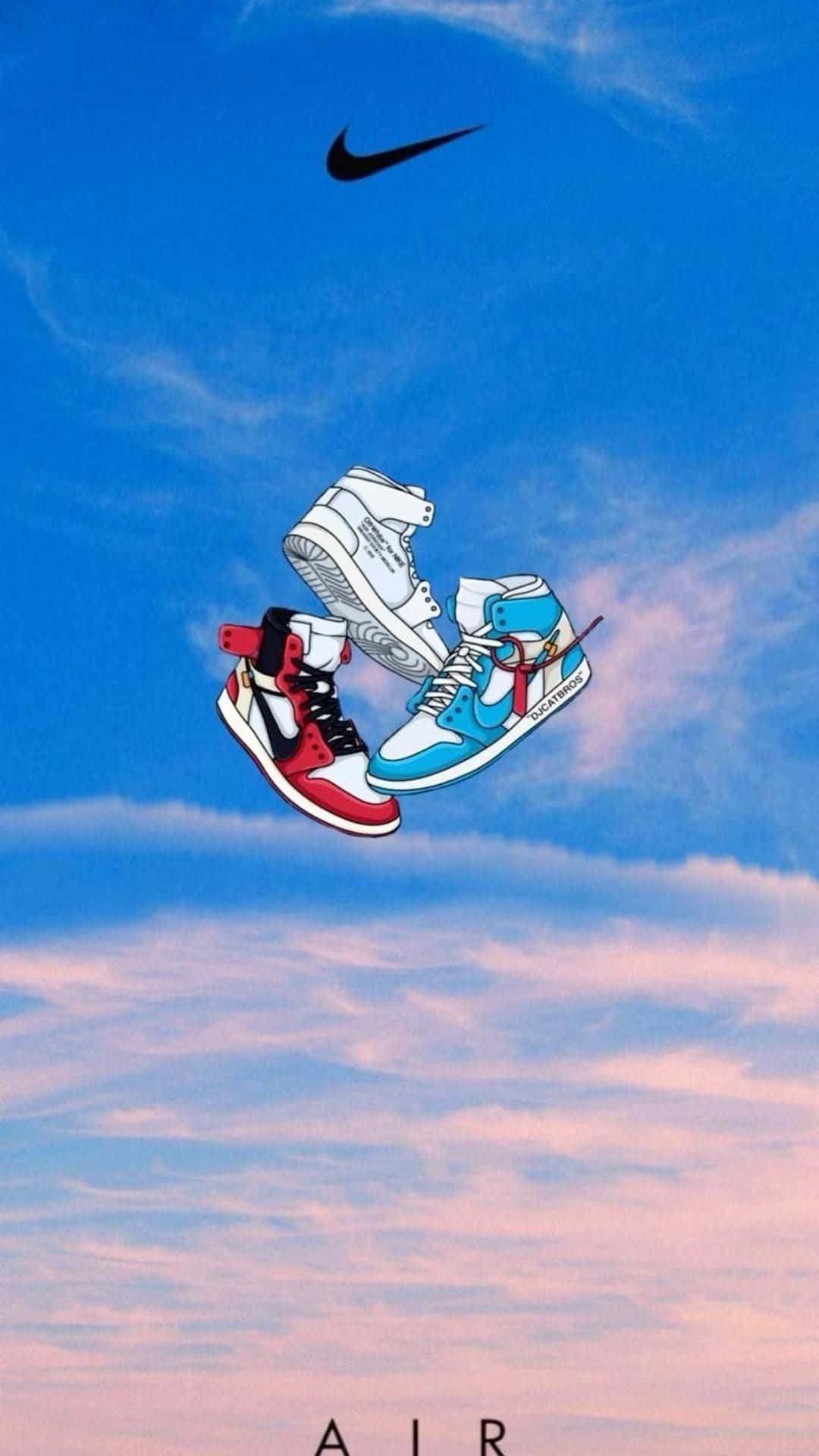 Trippy Nike Sneakers Sky Aesthetic Wallpaper