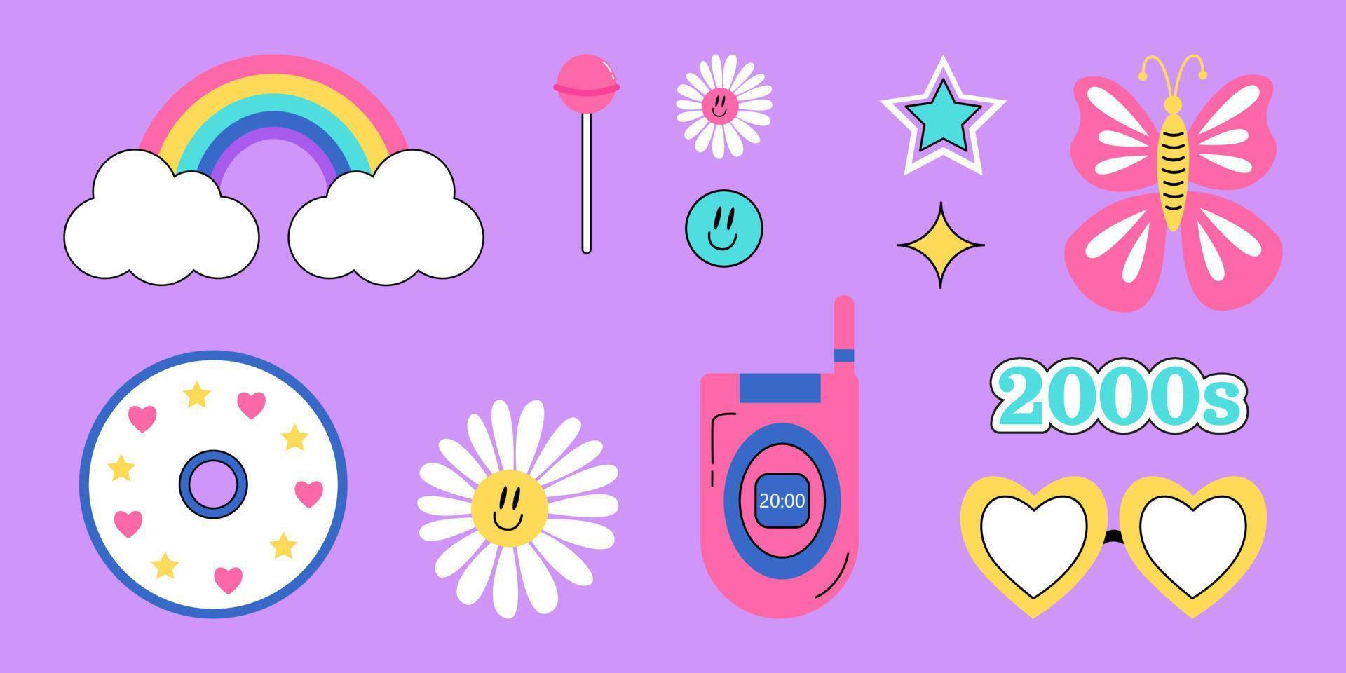 A Pink Background With Various Items On It Wallpaper