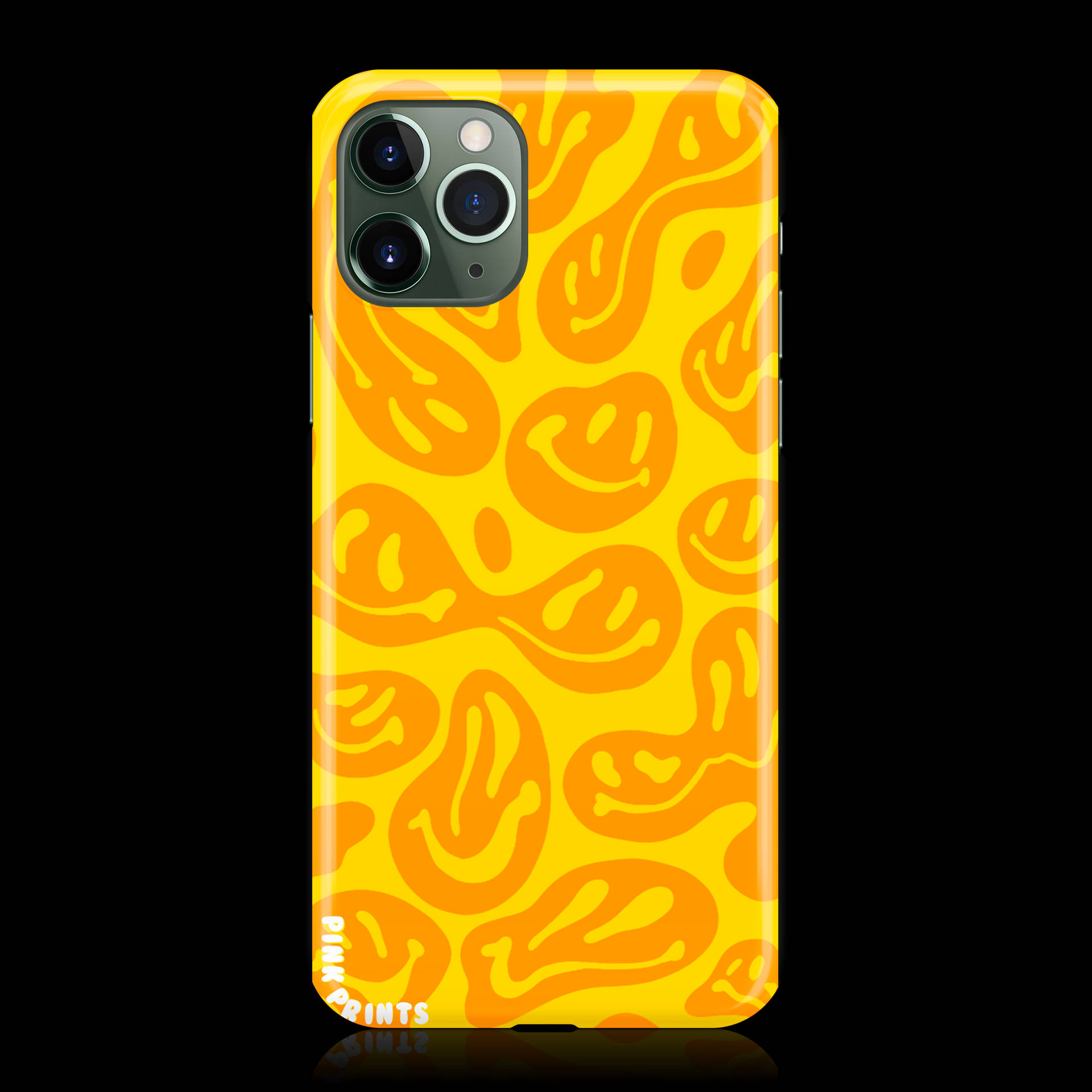 Einegelbe Und Orangefarbene Handyhülle Mit Einem Muster. Wallpaper