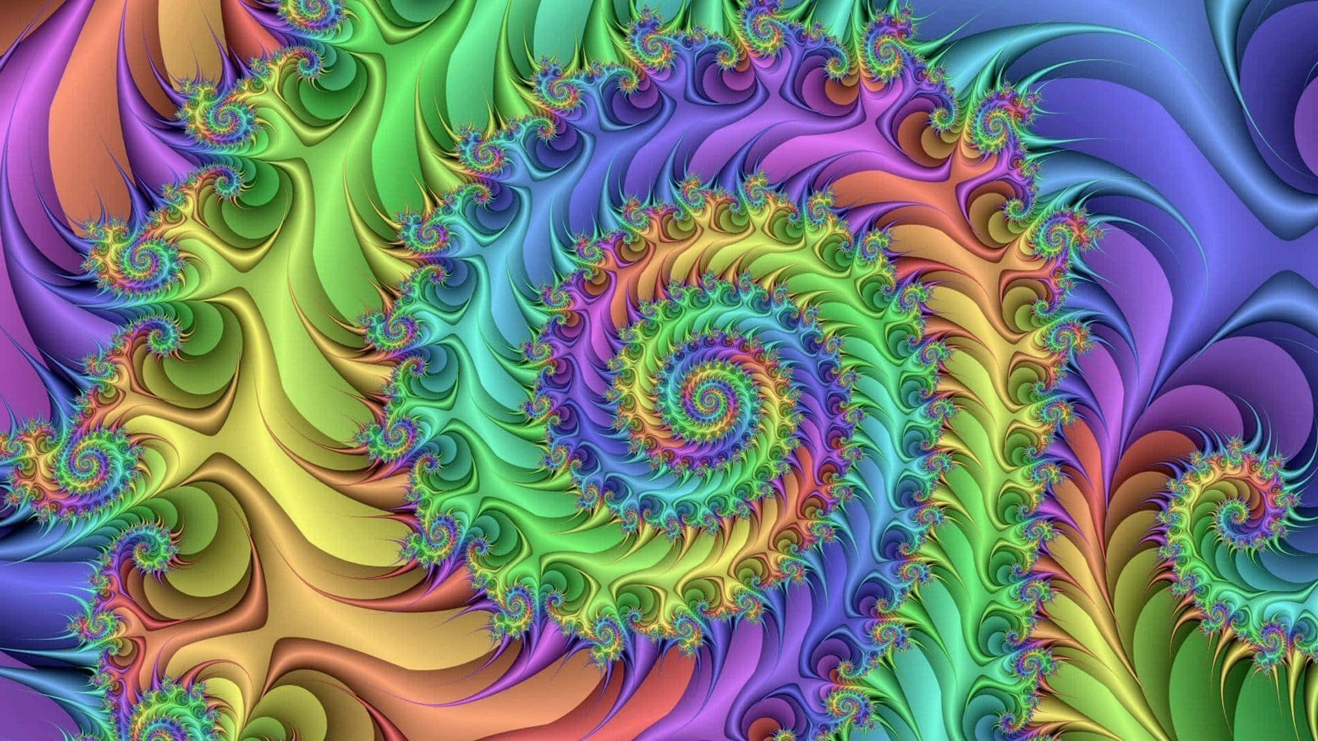 Enter a beautiful world of colors, shapes, and emotion with this trippy wallpaper