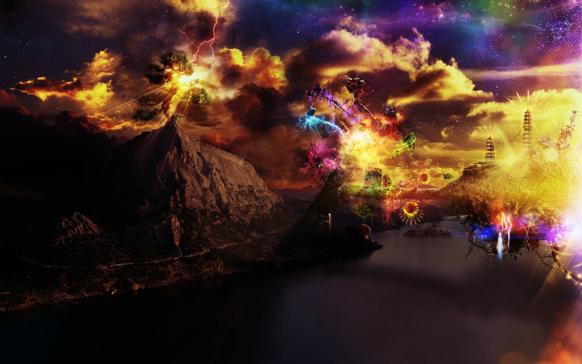 Trippy Psychedelic Cloud Explosion Wallpaper