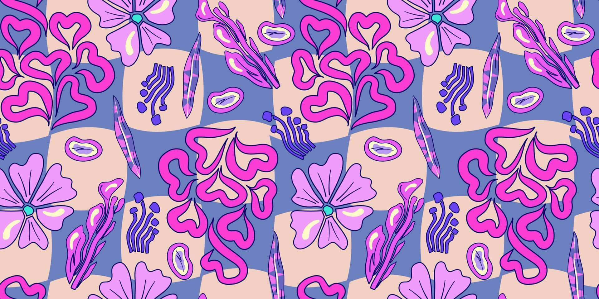 Trippy_ Purple_ Floral_ Pattern.jpg Wallpaper